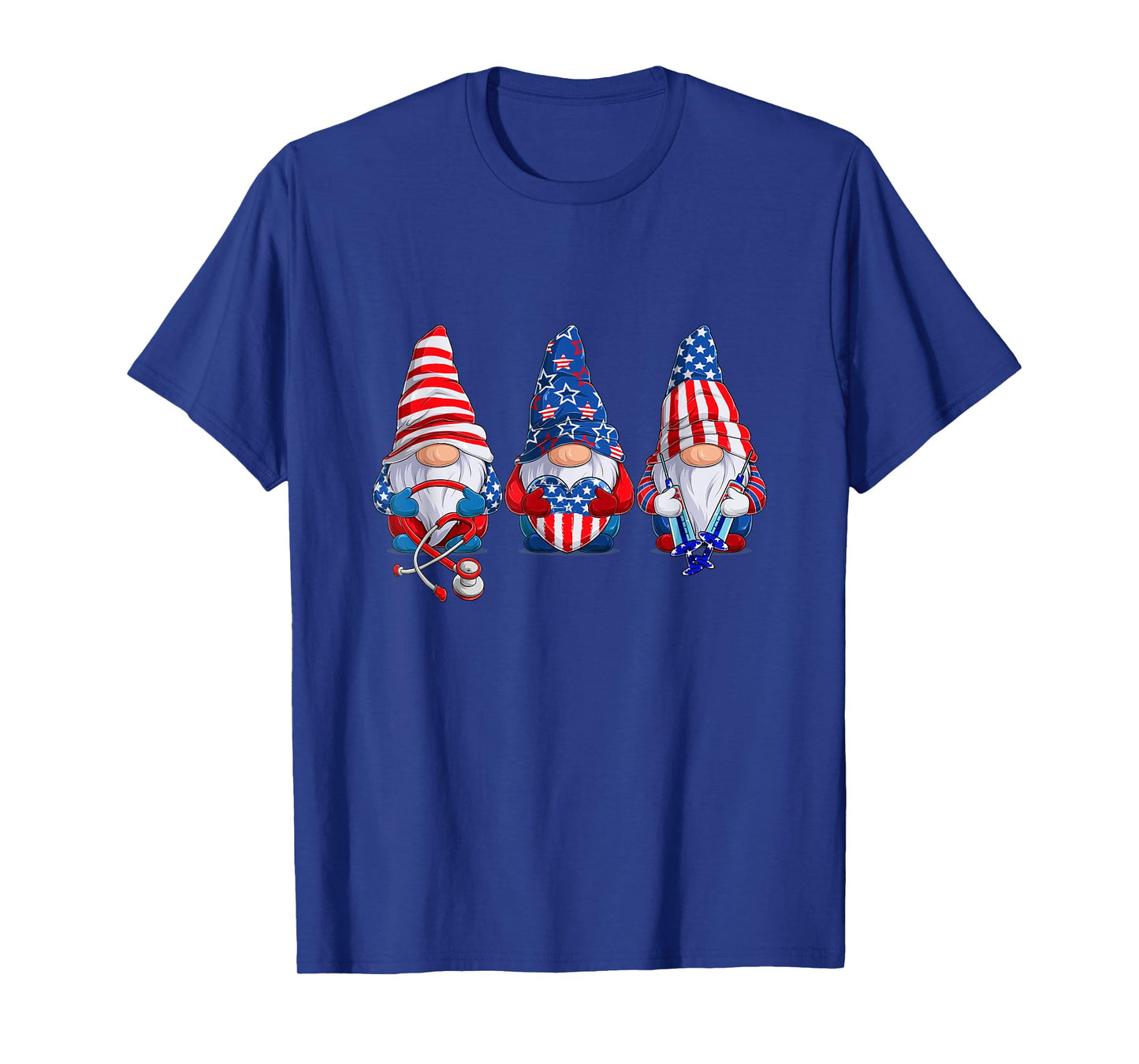 Stethoscope Nurse Life 4th July Gnome Nurse Independence Day T-Shirt