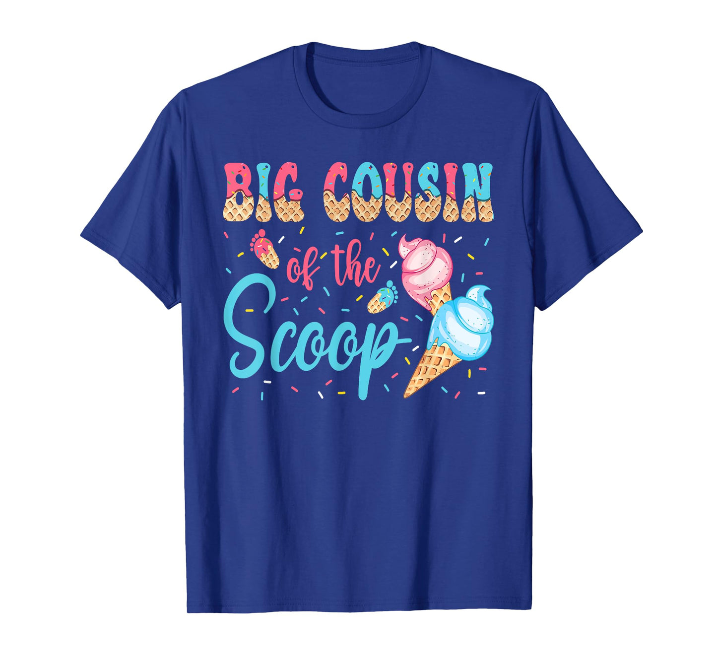 Big Cousin Of The Scoop Ice Cream Gender Reveal Baby Shower T-Shirt