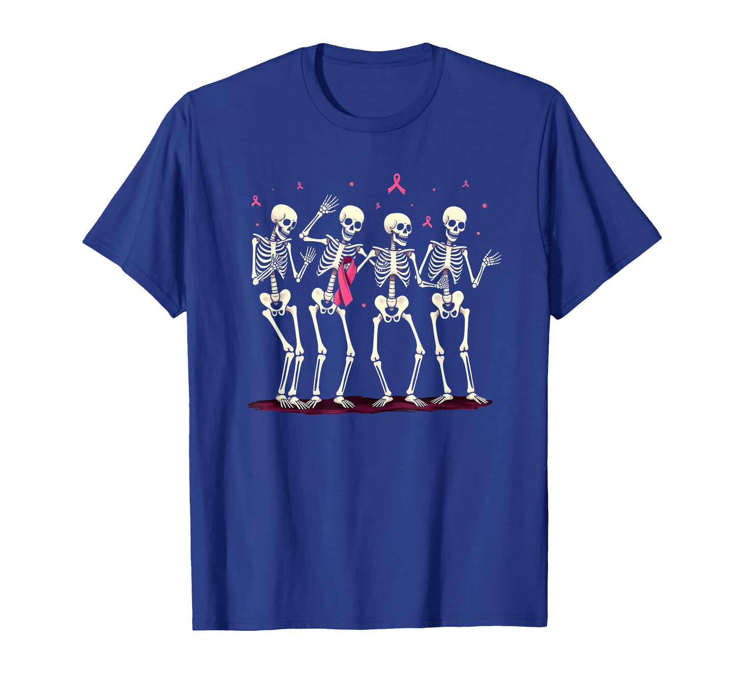 Breast Cancer Awareness Skeleton Dancing Halloween T-Shirt