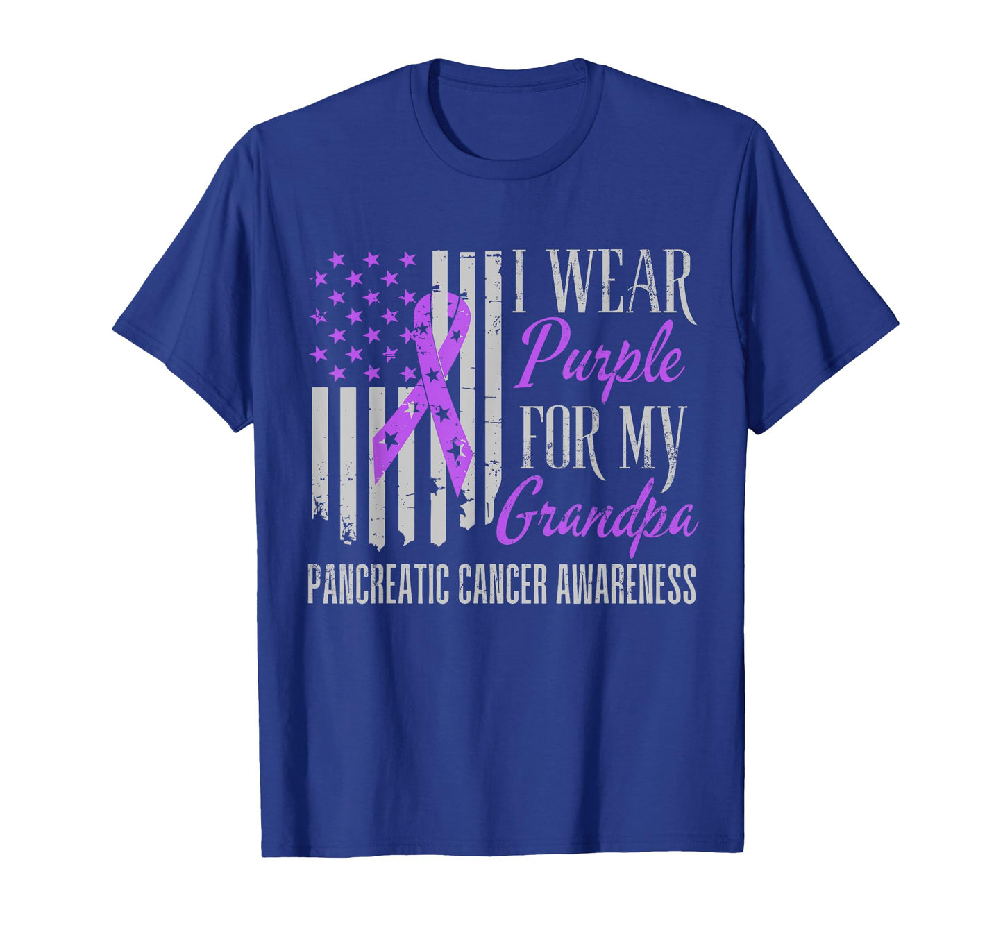 I Wear Purple For My grandpa Pancreatic Cancer Awareness T-Shirt