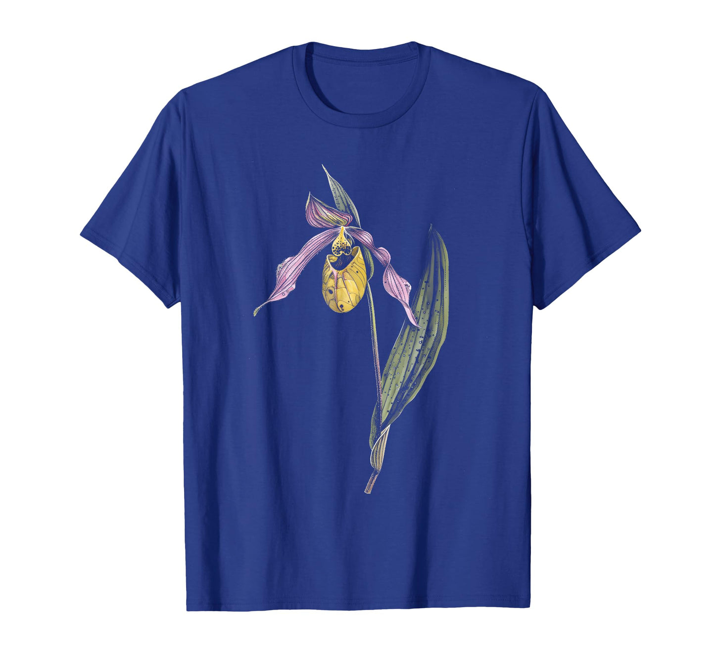 Botanical Lady's Slipper Orchid Flower Girl Floral Plant Mom T-Shirt