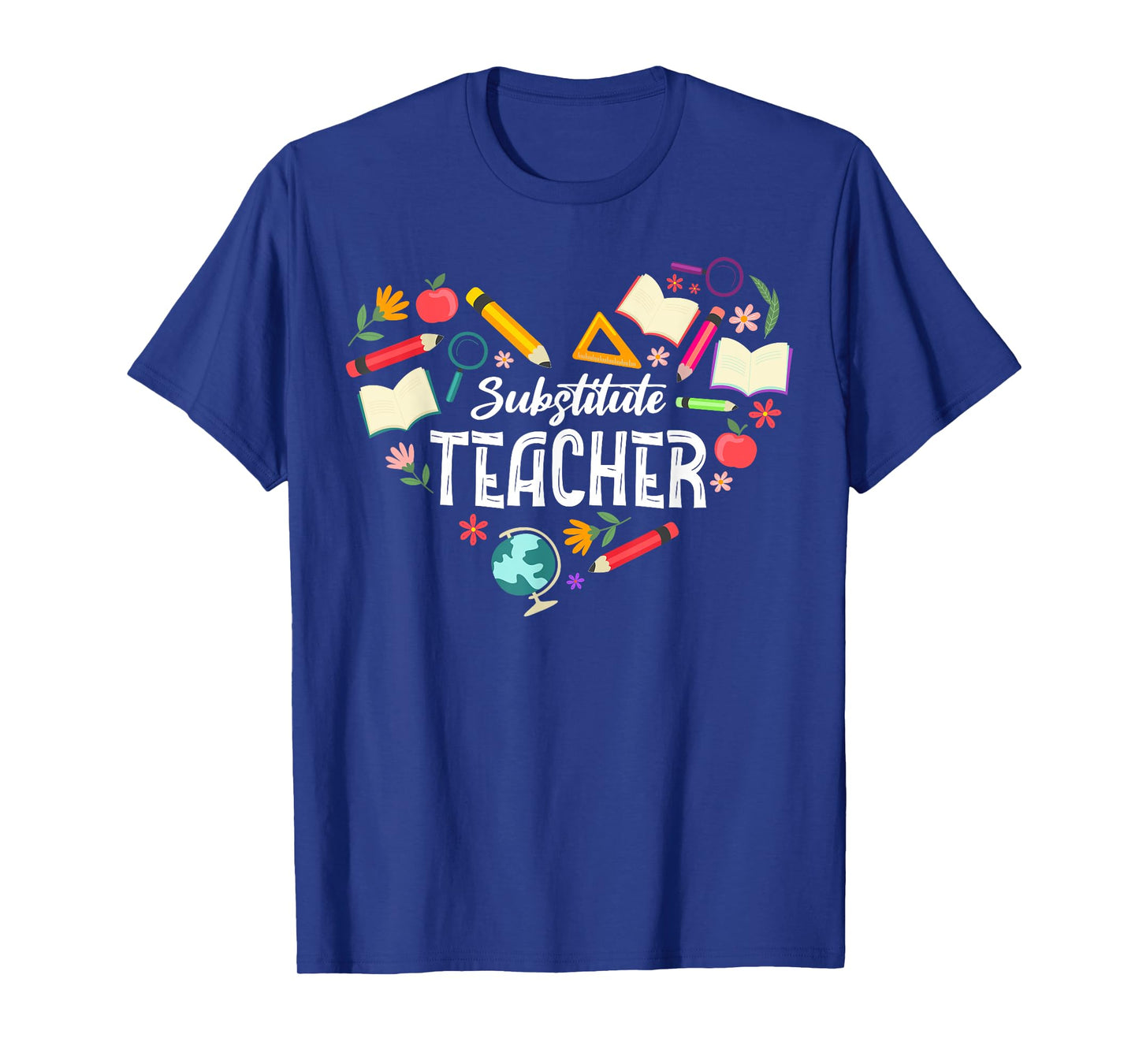 Cute Substitute Teacher Heart T-Shirt for Men Women