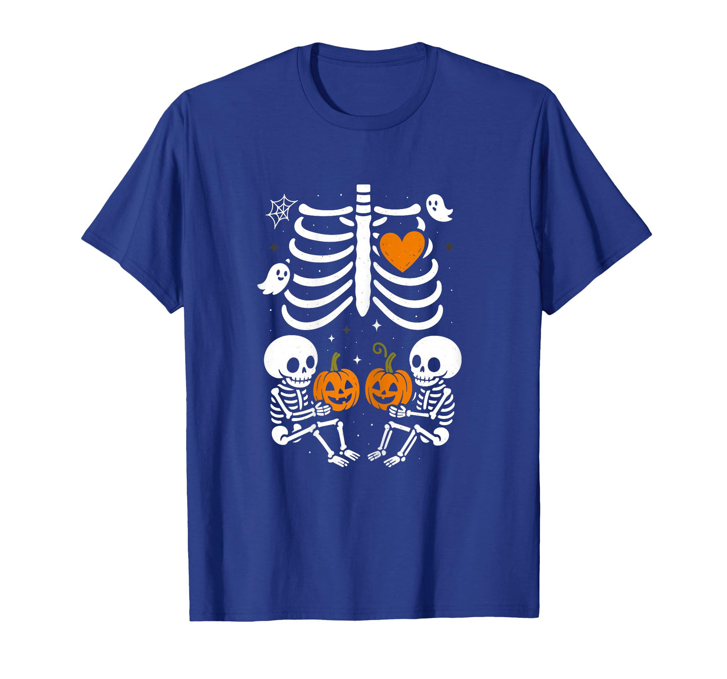 Skeleton Baby Twins Halloween Pregnancy Announcement Mom T-Shirt