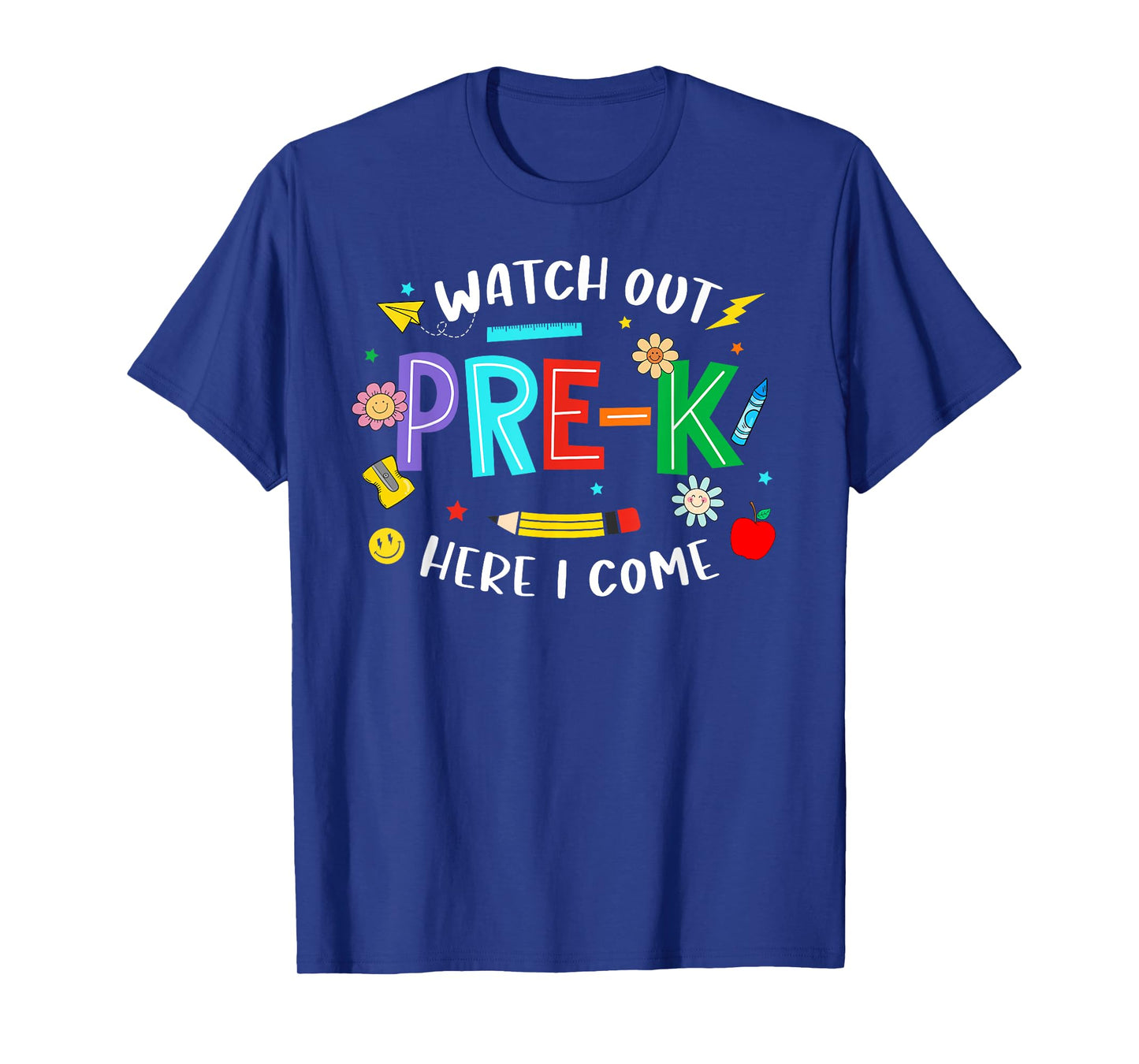 Watch Out Pre K Here I Come Pre K Back To School Teacher Kid T-Shirt