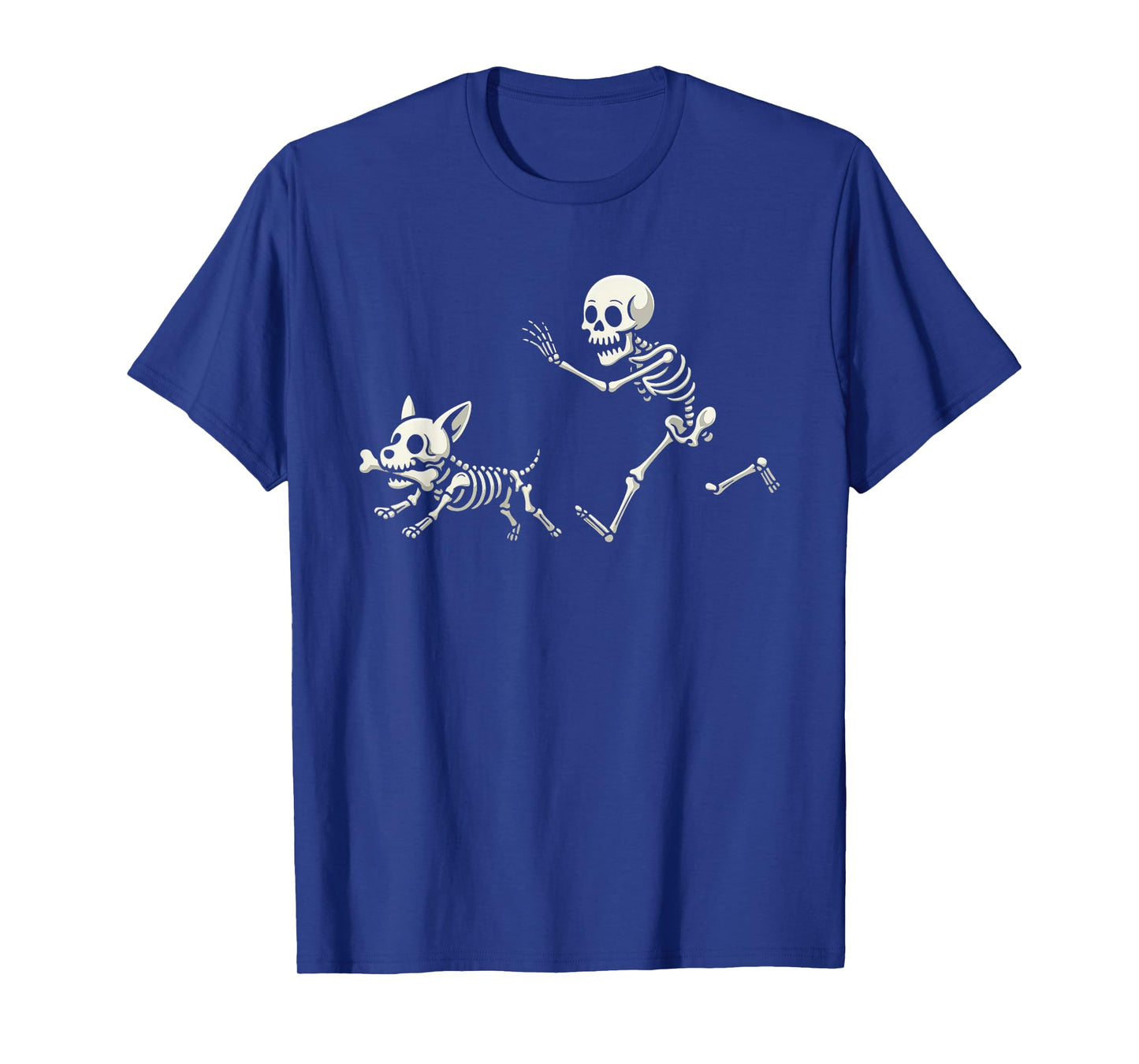Funny Skeleton Chasing Corgi Halloween Dog Mom Pet Lover T-Shirt