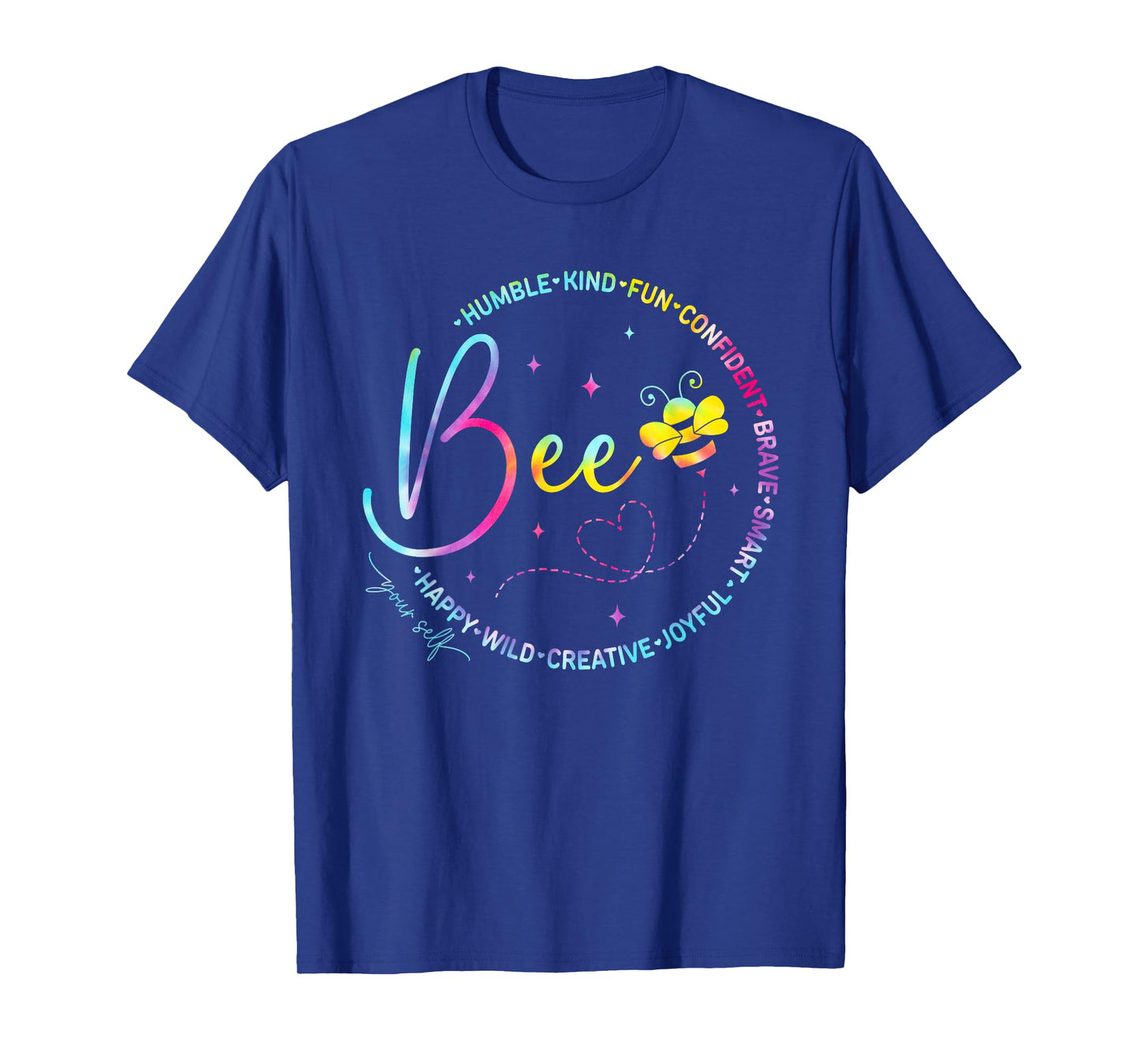 Bee Happy Kind Brave Humble Smart Positive Bumblebee Womens T-Shirt