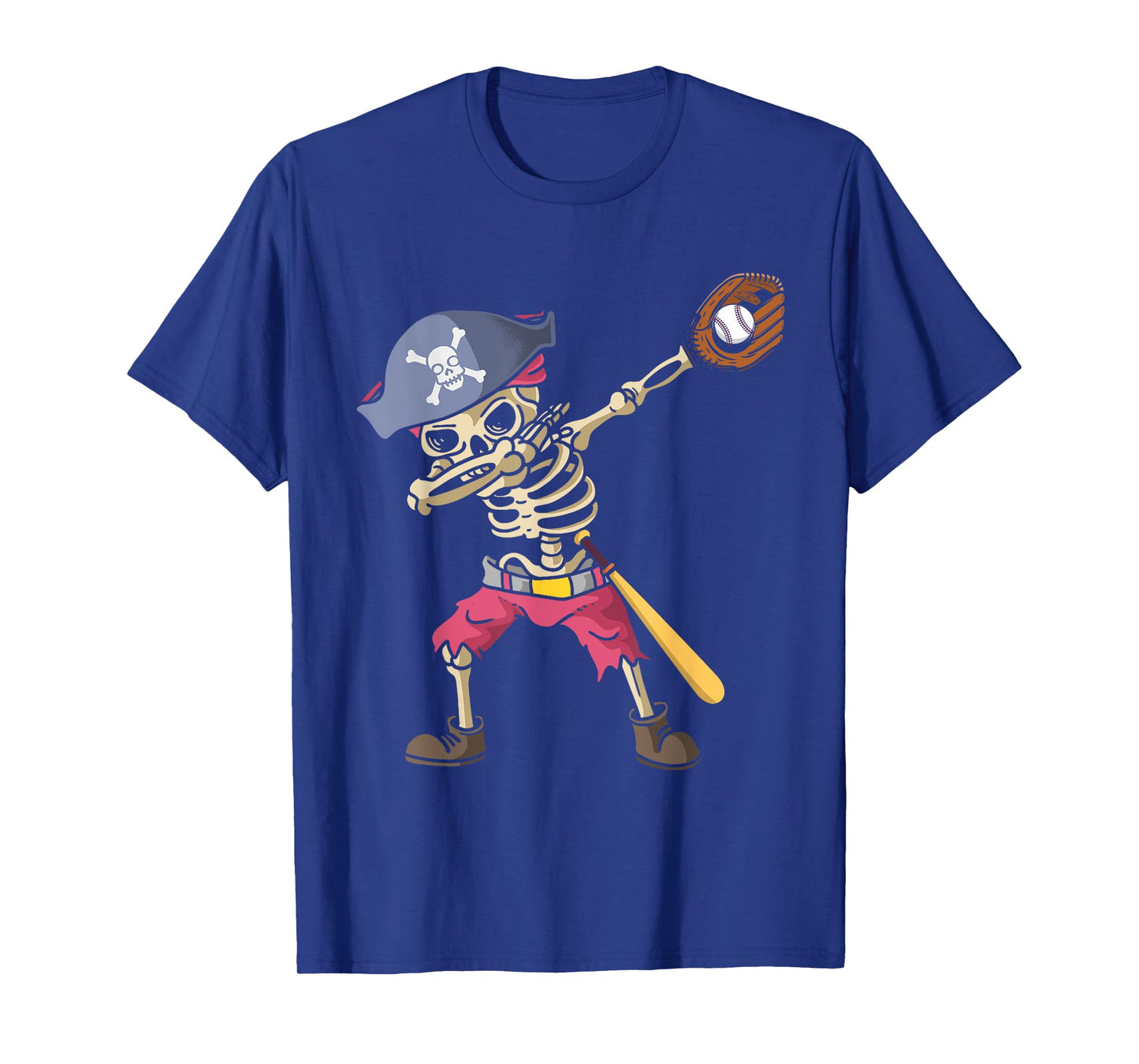 Dabbing Skeleton Baseball Softball Pirate Dab T-Shirt