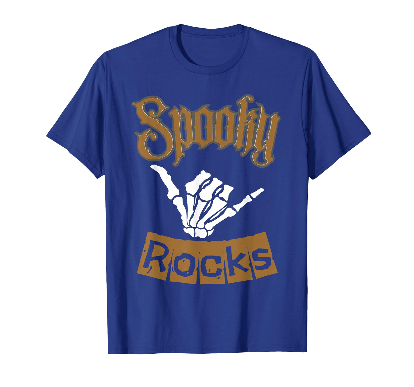 Funny Halloween Spooky Rocks Skeleton Shaka Greeting T-Shirt