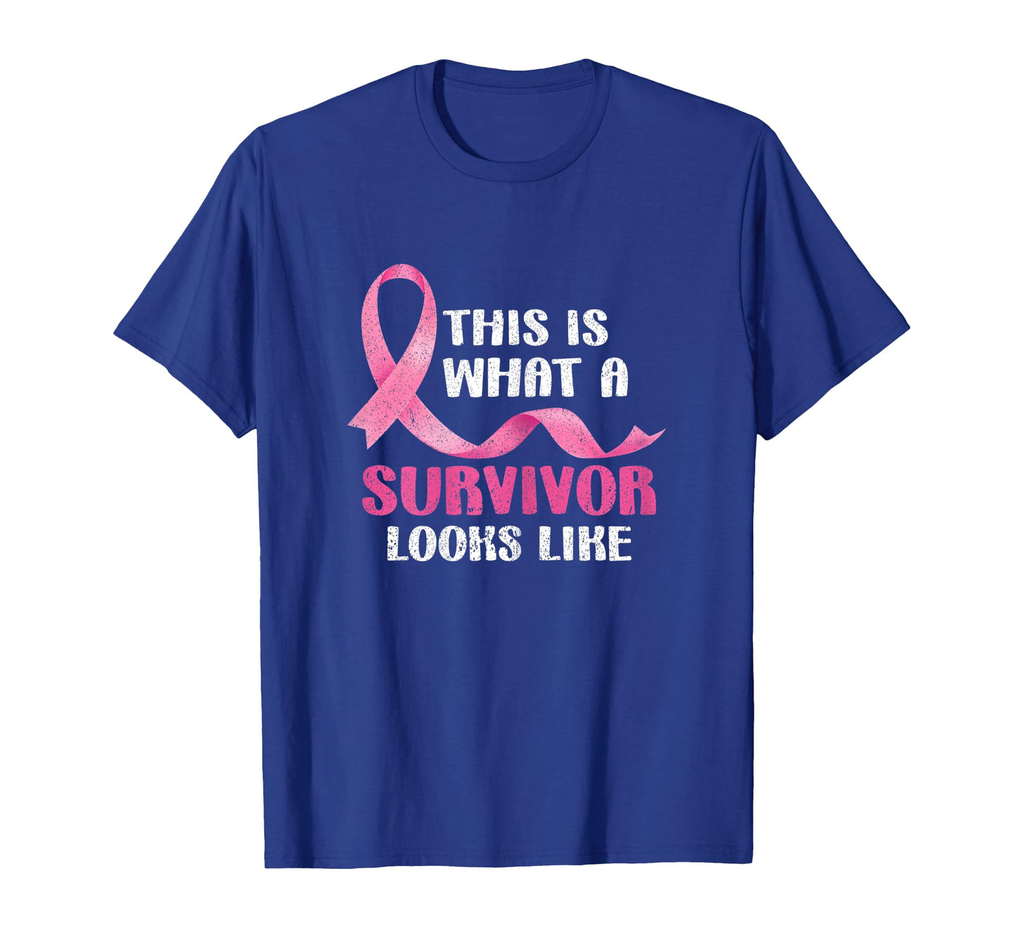 Womens Cancer Survivor Women Pink Ribbon Breast Cancer Awareness T-Shirt