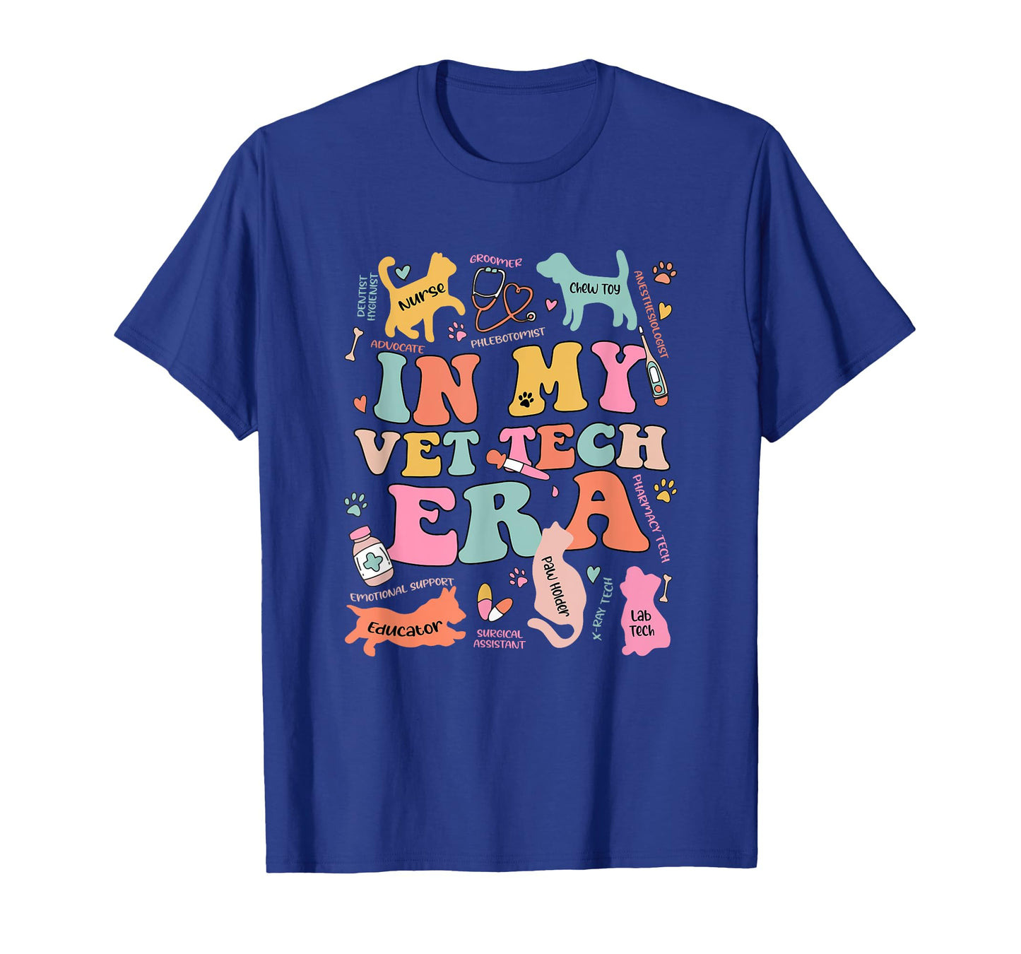 Groovy In My Vet Tech Era Monogrammed Veterinarian Grad T-Shirt