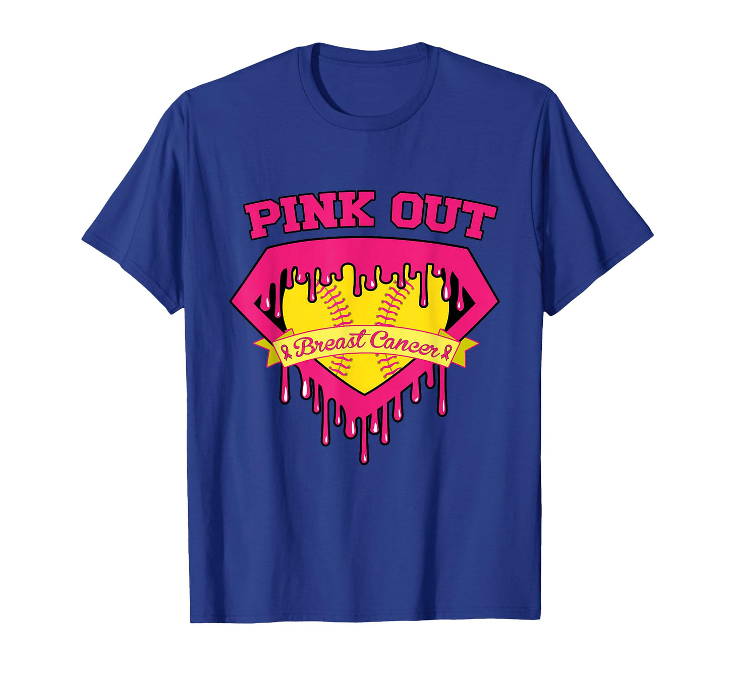 Pink Out Breast Cancer Softball Breast Cancer Awareness T-Shirt