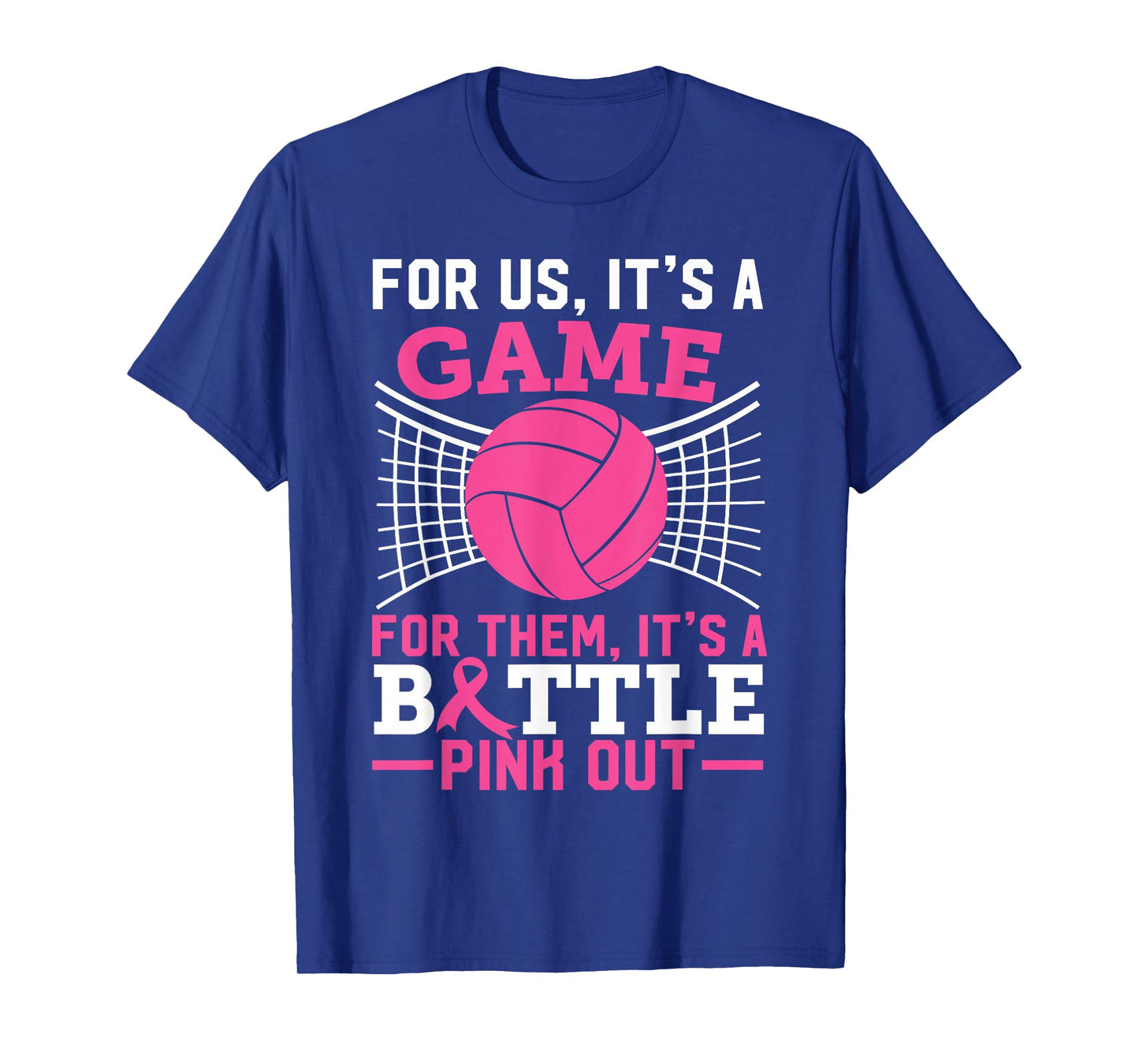 Pink Out Breast Cancer Volleyball Ball Lover Women Teen Girl T-Shirt