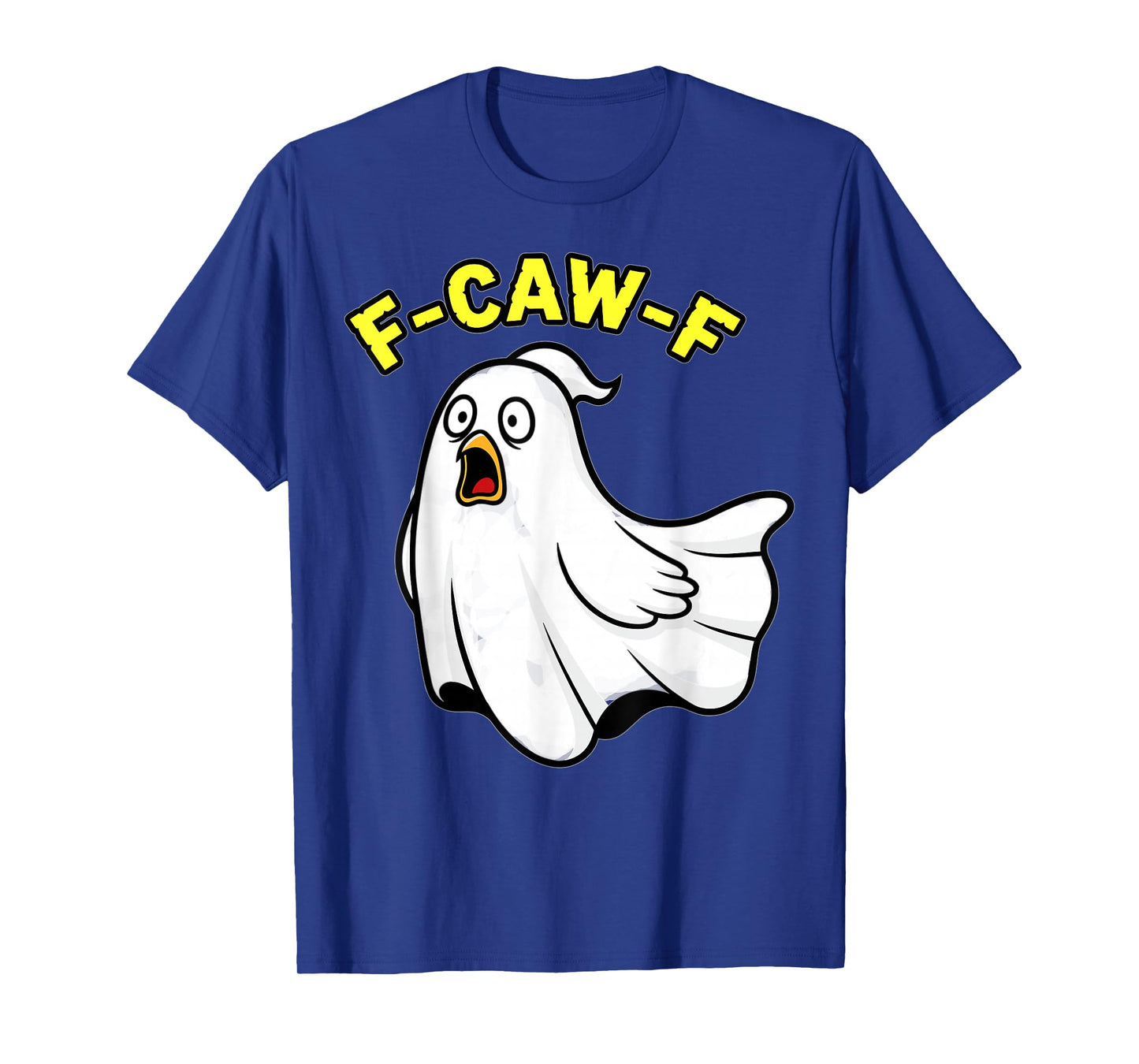 Funny Halloween Ghost Bird F-Caw-F Spooky Design T-Shirt