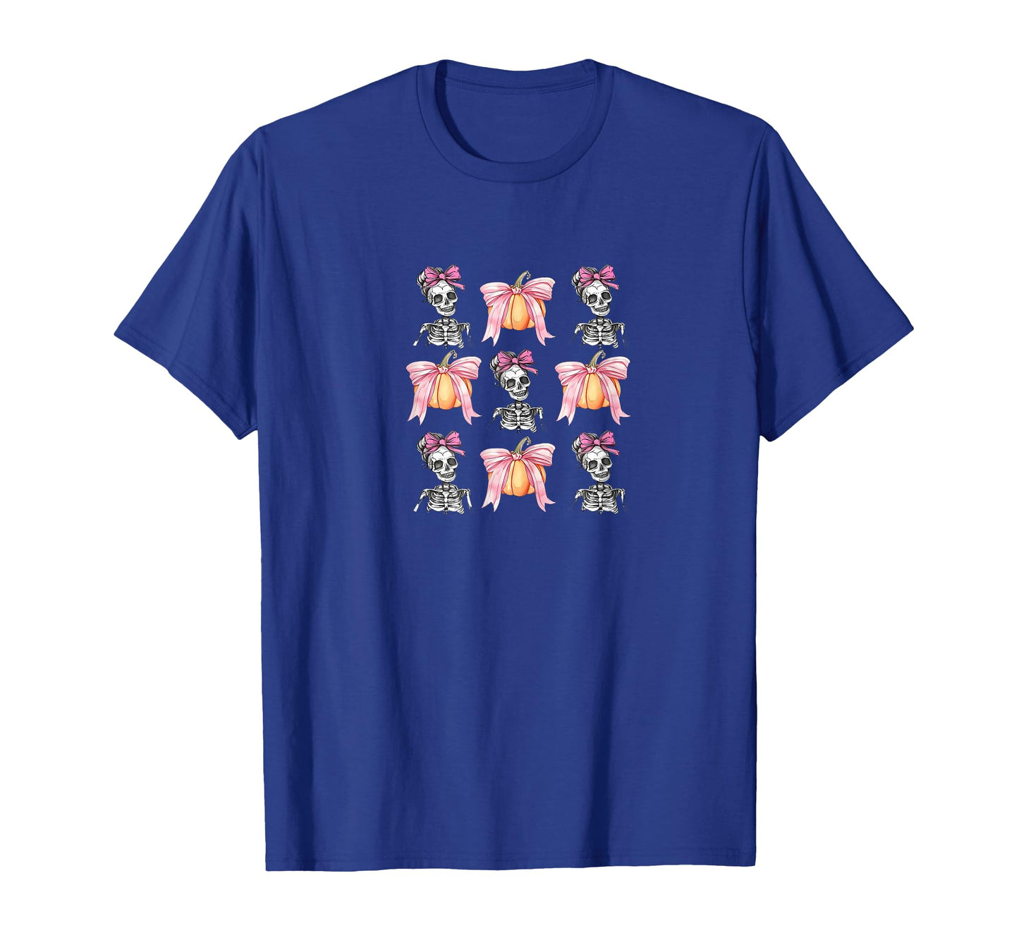 Coquette Skeleton Halloween Bows Pumpkin Spooky Cute Fun T-Shirt