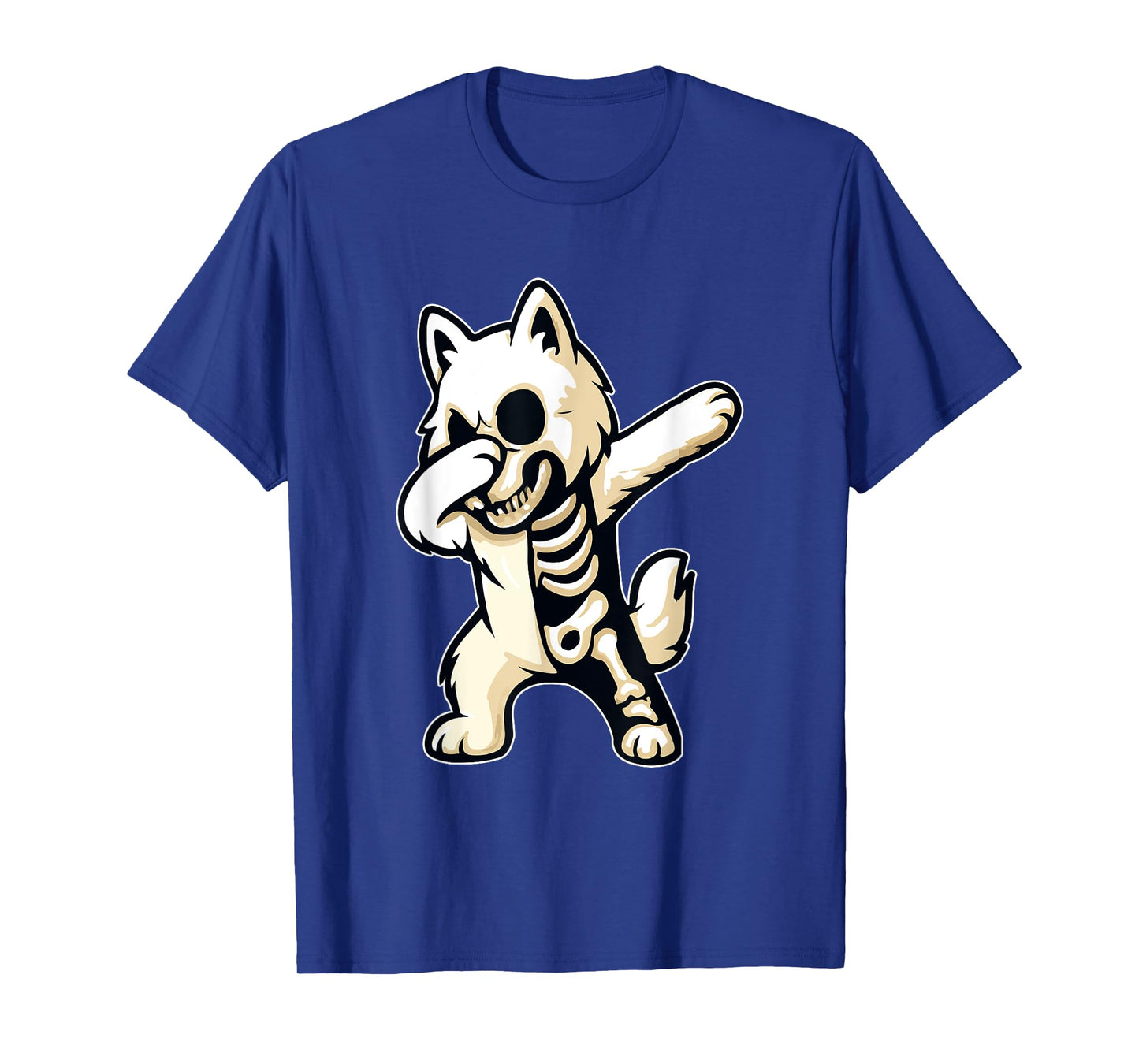 Dabbing Samoyed Half Skeleton Halloween Costume Owner Lover T-Shirt