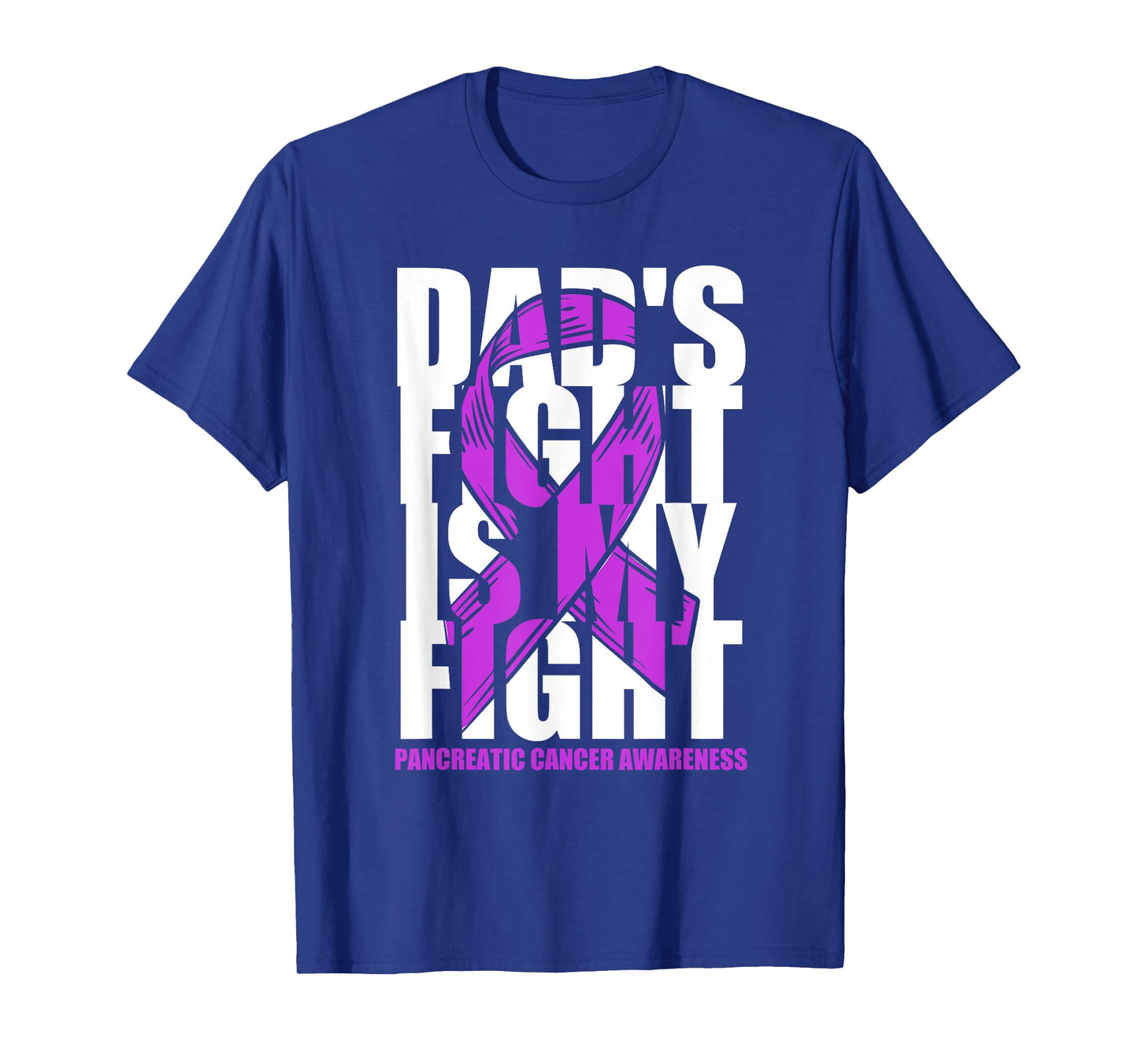 Pancreatic Cancer Awareness Purple Ribbon Dad's Fight Gift T-Shirt