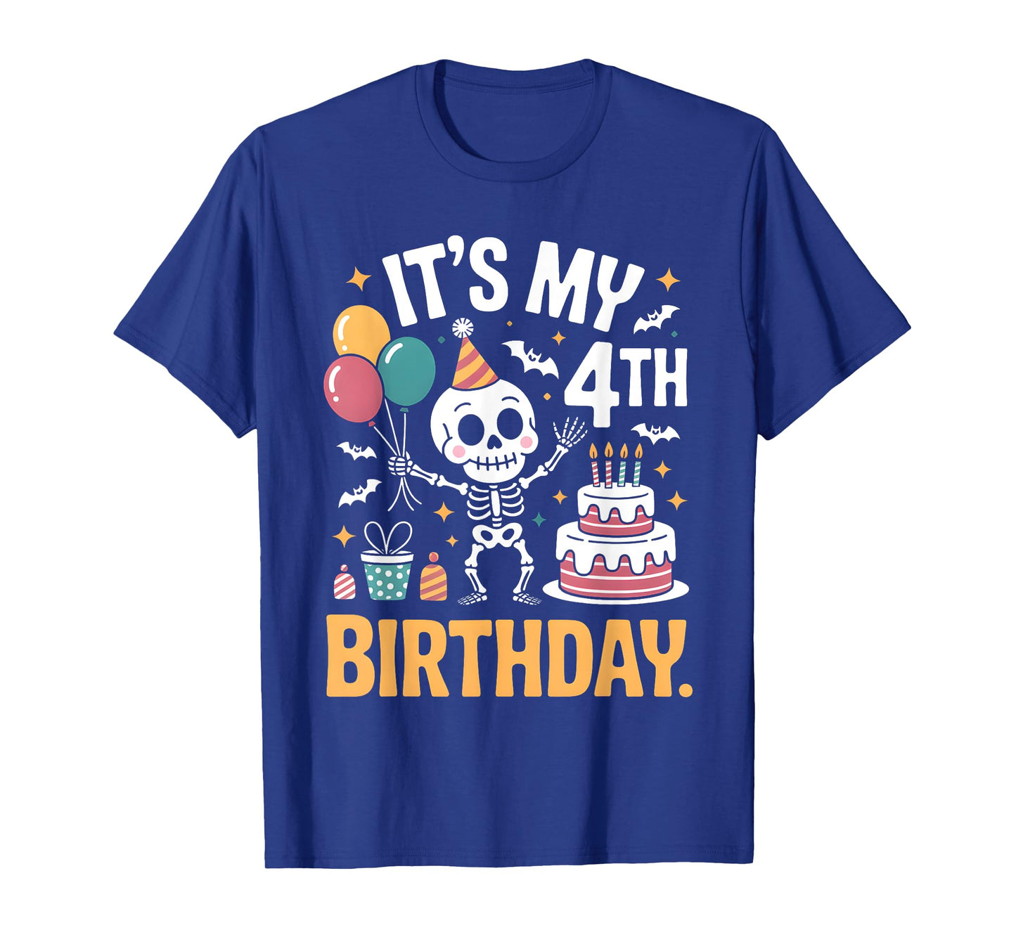It’s My 4th Birthday Spooky Skeleton Halloween Costume Kids T-Shirt