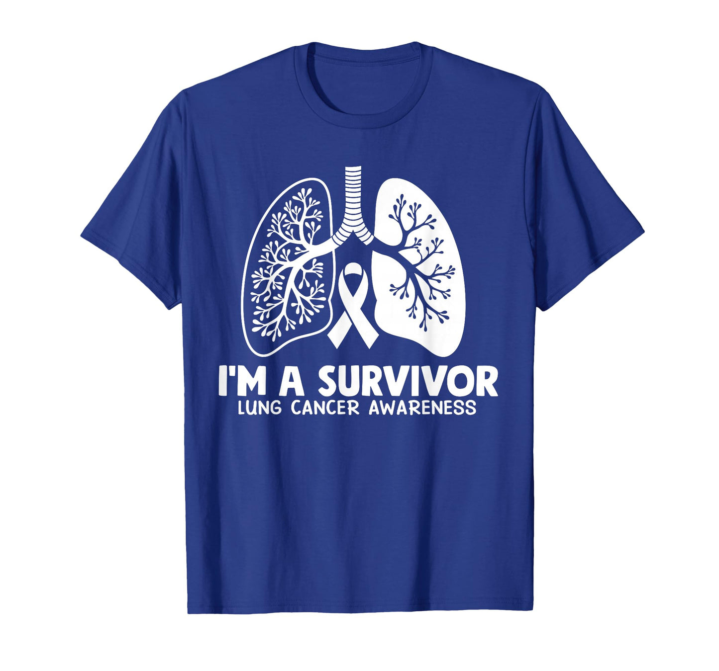I'm A Survivor Lung Cancer Awareness Month White Ribbon T-Shirt