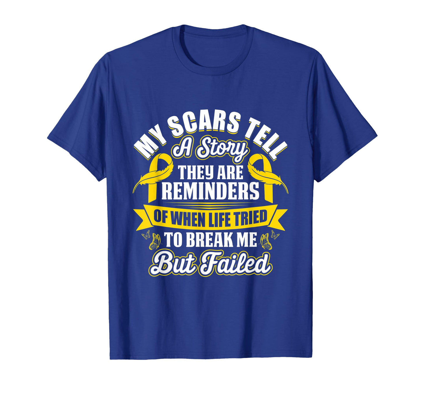 My Scars Tell a Story Childhood Cancer Ribbon Awareness T-Shirt