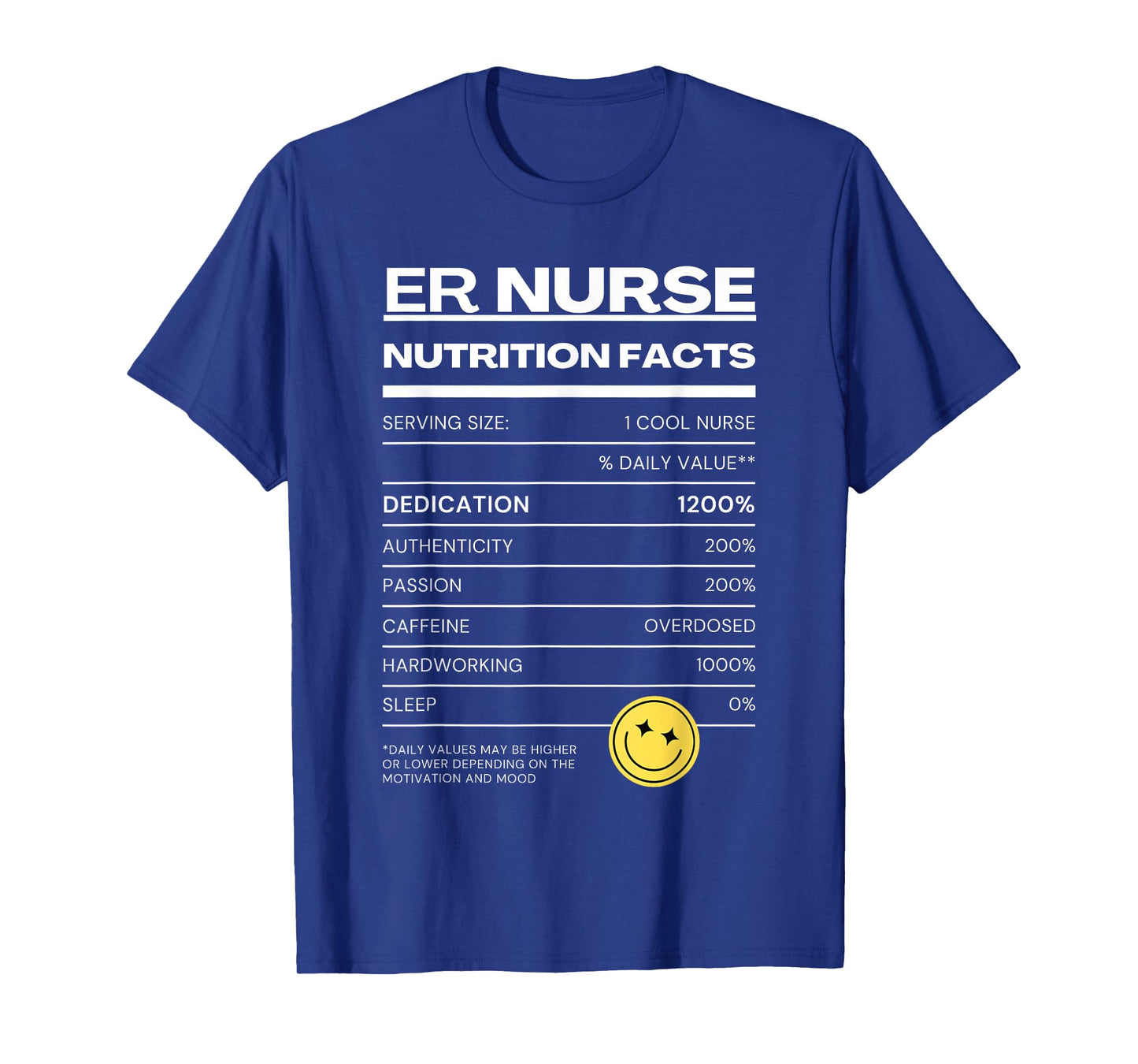 ER Nurse Nutrition Facts ER Nurse T-Shirt