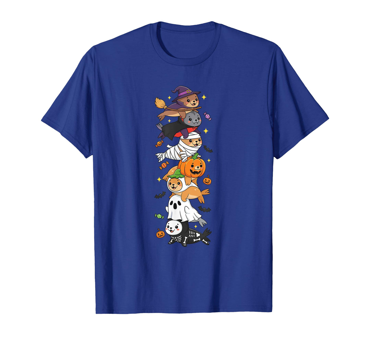 Sea Lion Witch Vampire Ghost Halloween Kids Mens Womens T-Shirt