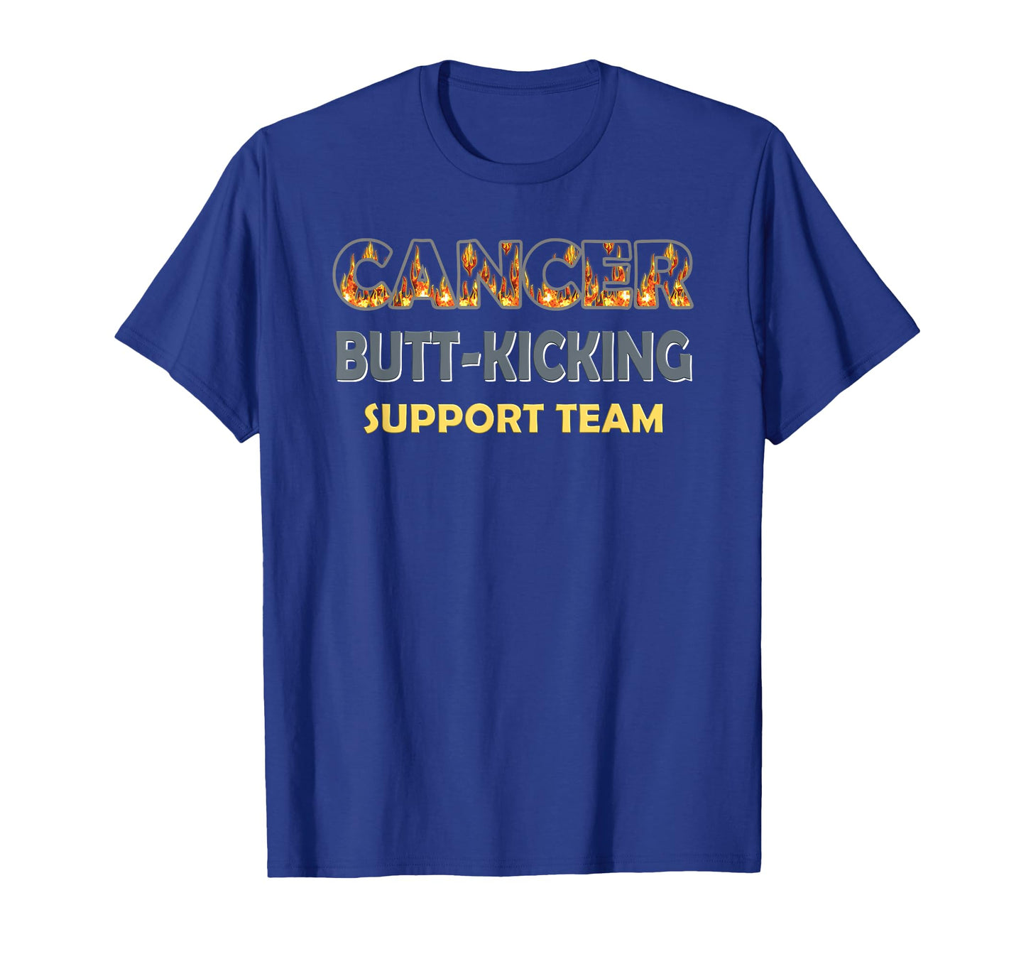 Cancer Fighting Gear Unisex-Adults Black Modern Classic Fit Short Sleeve T-Shirt Small Cancer Butt-Kicking Support Team