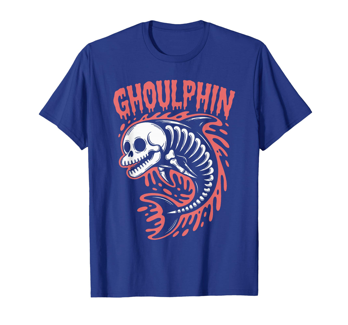 Spooky Dolphin Skeleton Halloween T-Shirt