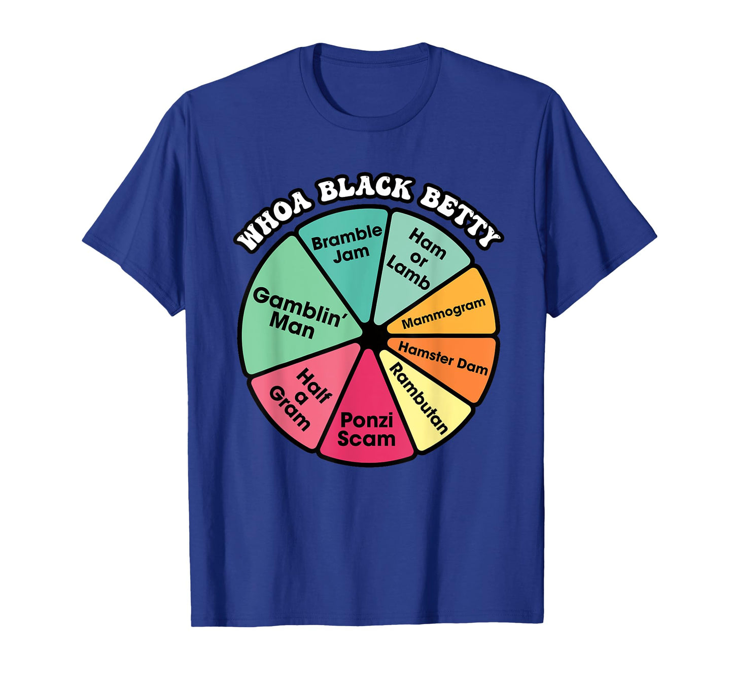 Whoa Black Betty Hilarious 70's Rock-Inspired Pie Chart T-Shirt