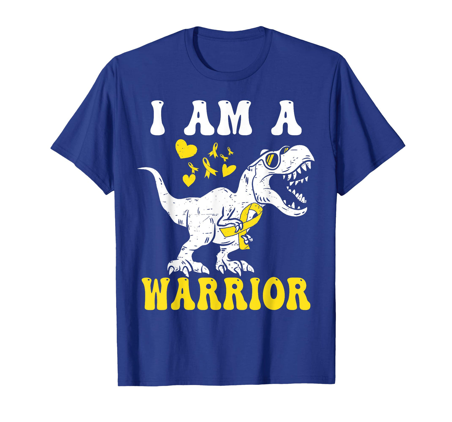 I Am A Warrior Childhood Cancer Awareness Gold Ribbon T-Shirt