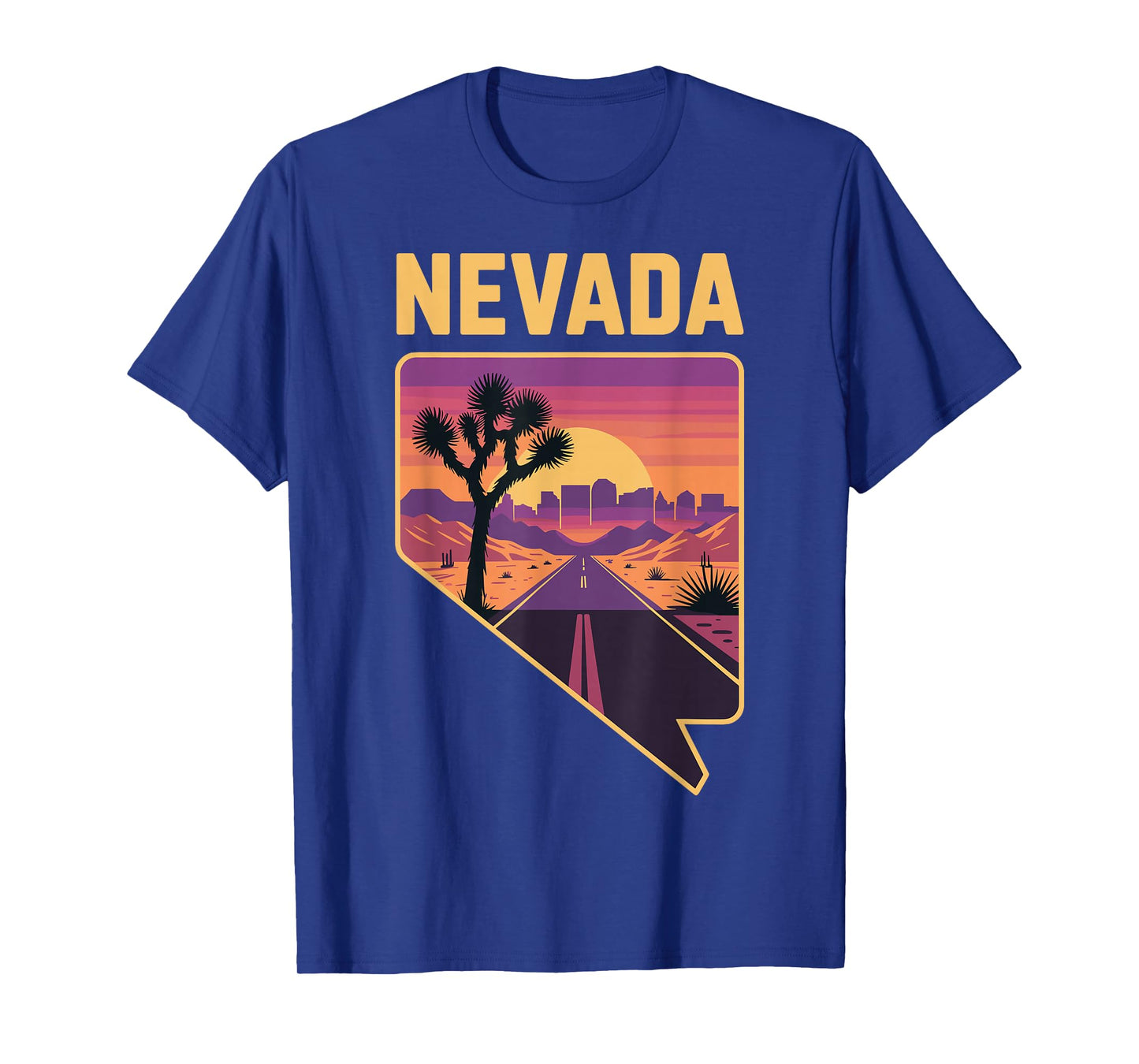 Nevada Desert Sunset Retro Trip City T-Shirt