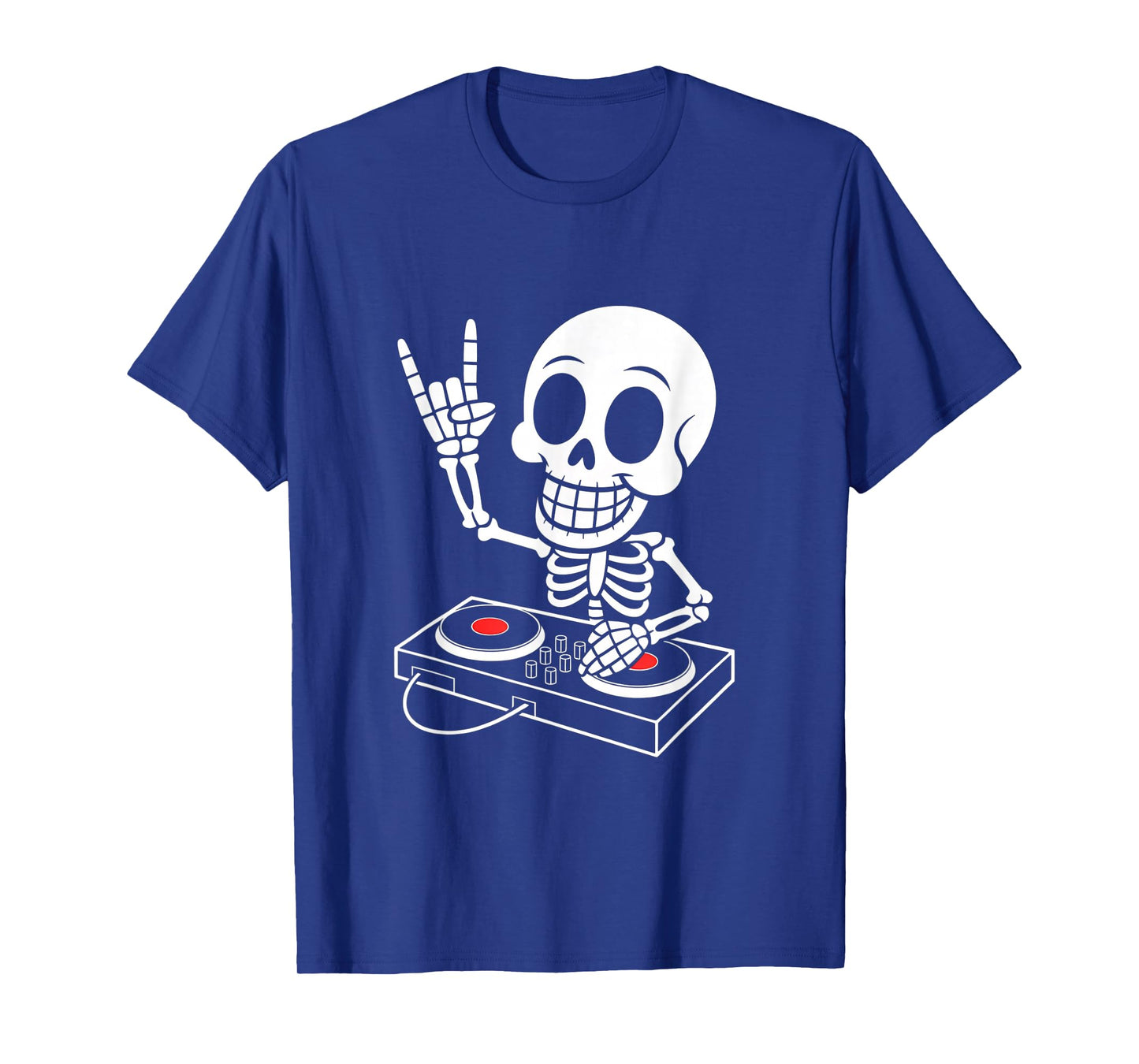 Skeleton DJ on Turntables EDM Synthesizer Rave Music Ghost T-Shirt