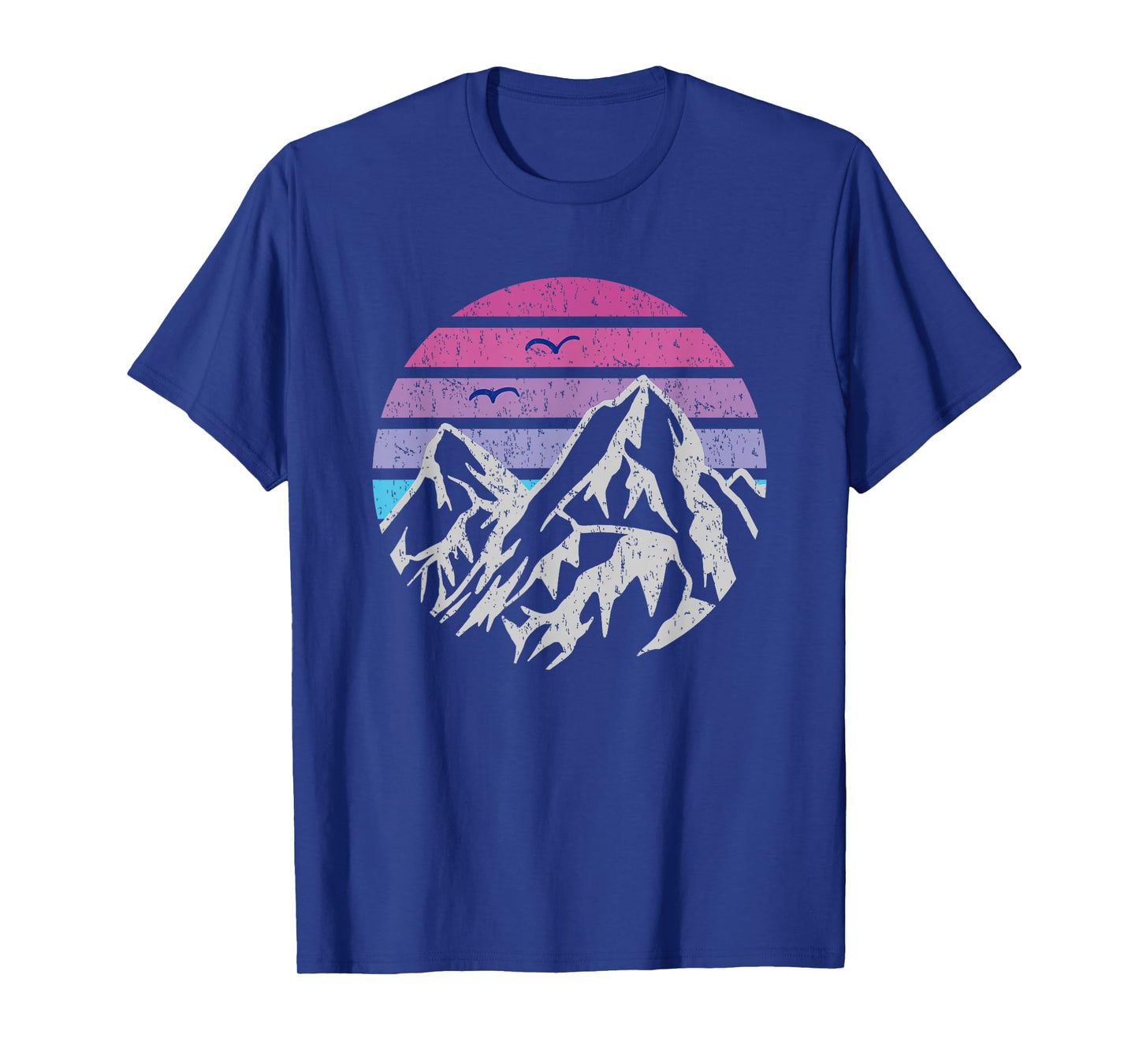 Mountains Retro Sunset Vintage Graphic Hiking Camping T-Shirt