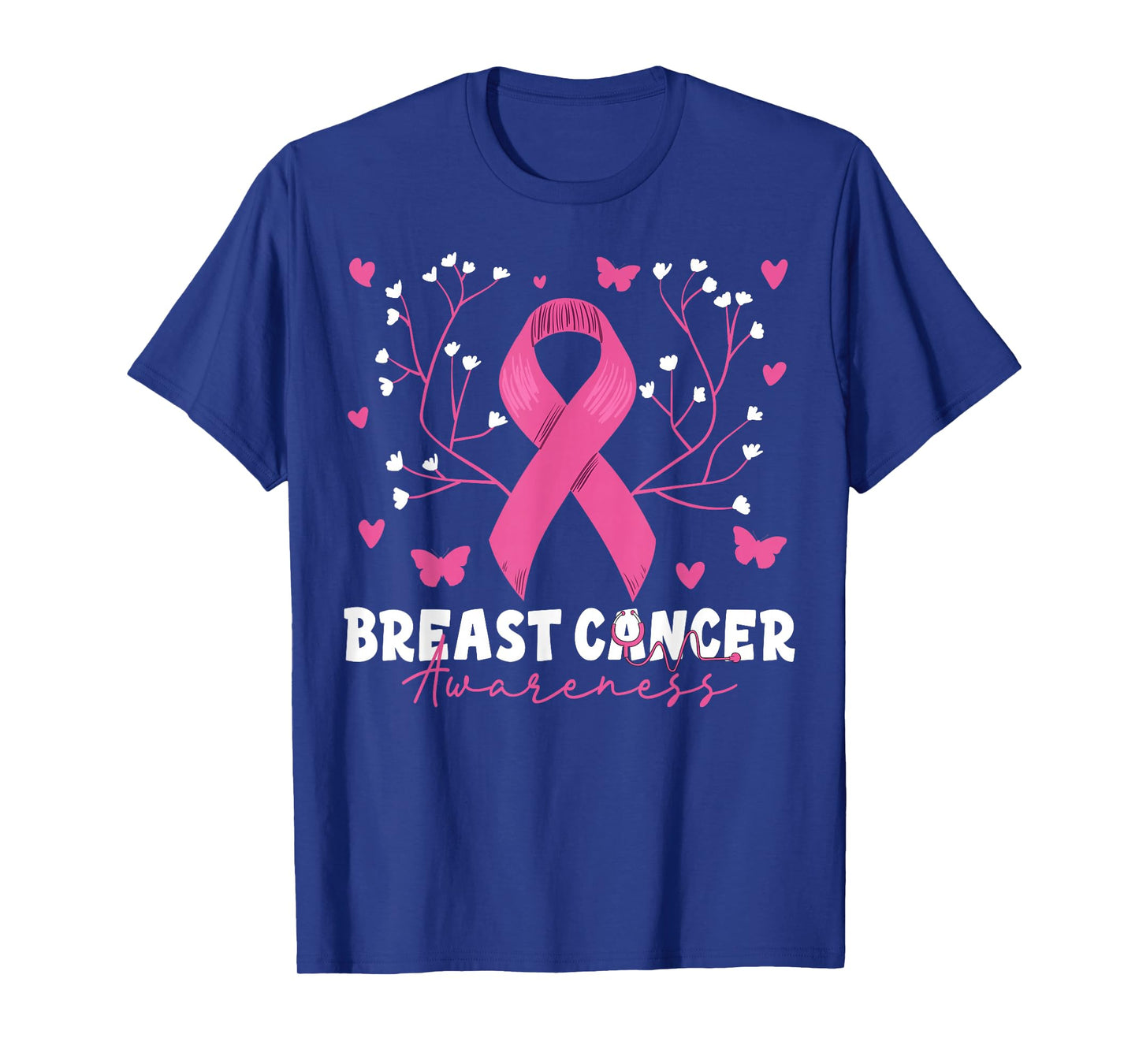 Breast Cancer Awareness Pink Stethoscope Nurse Medical Women T-Shirt