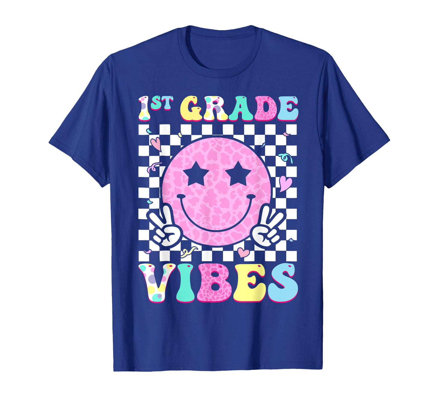 1st Grade Vibes Groovy Back to School First Grade Girls Kids T-Shirt