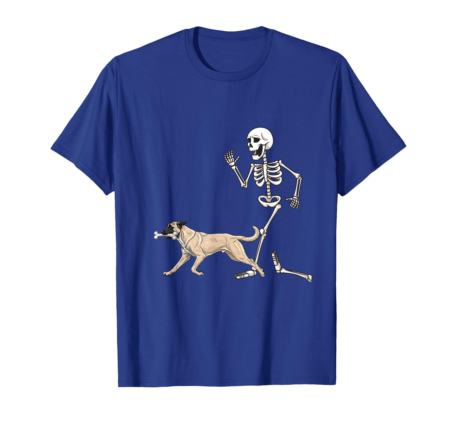 Funny Halloween Anatolian Shepherd Dog and Skeleton T-Shirt