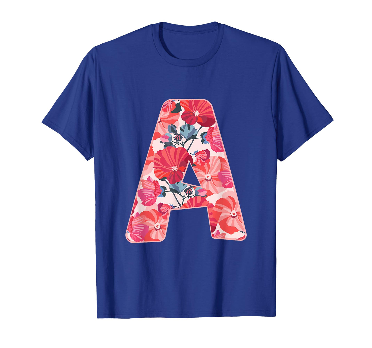 letter a sign alphabet last name vowel flower nature gift T-Shirt