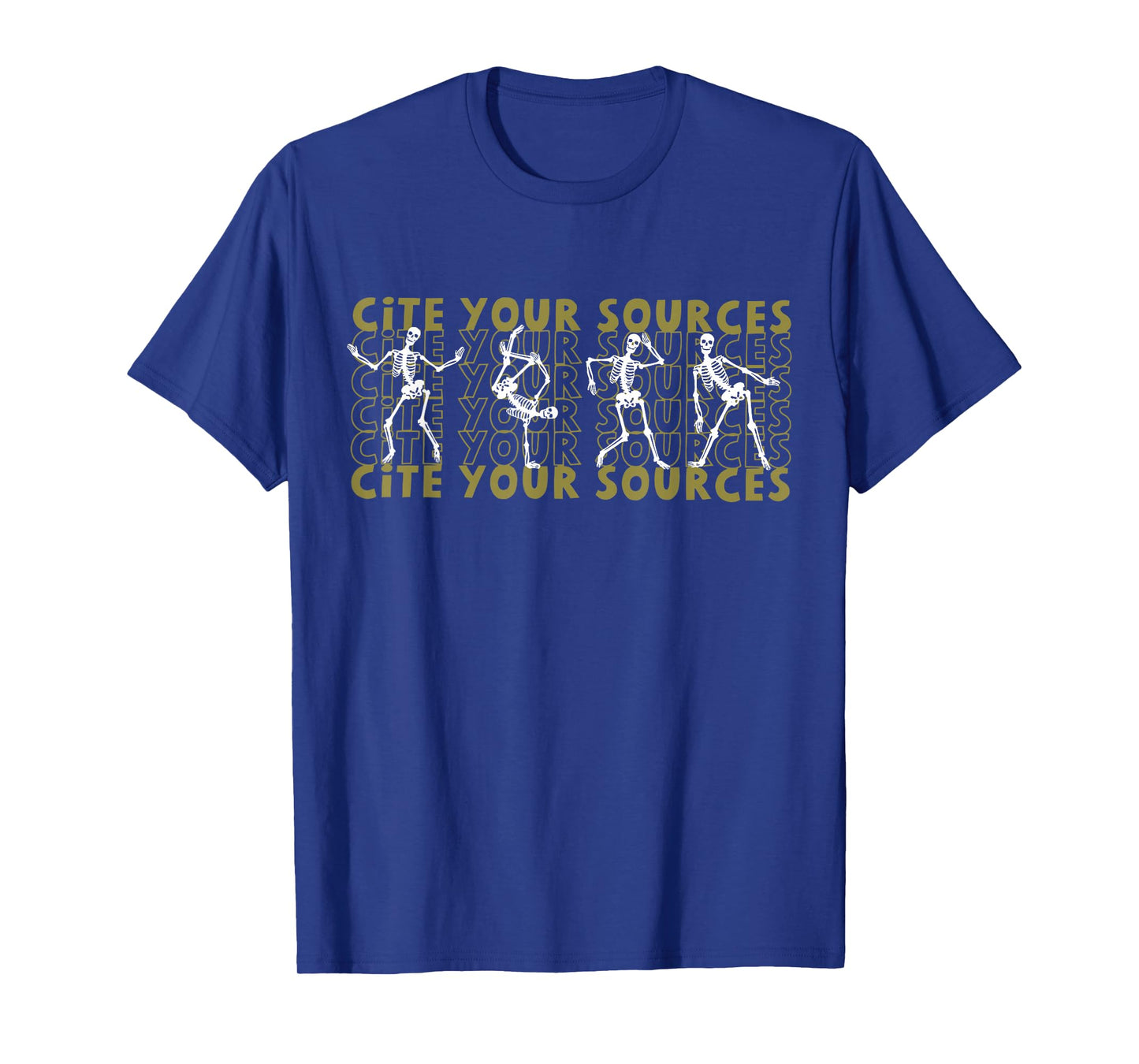 Halloween English Teacher Skeleton Dancing Cite Your Sources T-Shirt