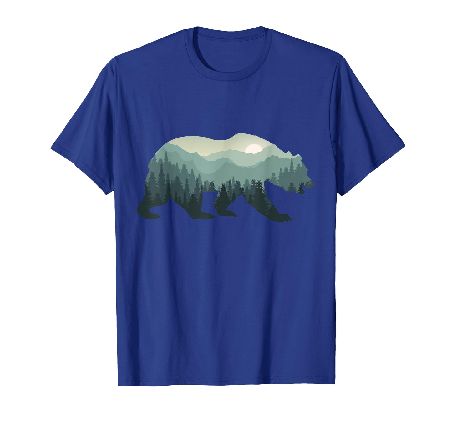 Misty Forest Bear Silhouette Wildlife Nature Lover T-Shirt