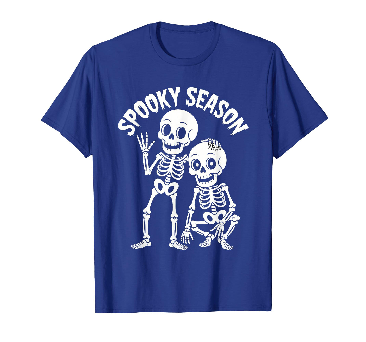 Cartoon Skeleton Couple Cute Spooky Season Bone Duo Art T-Shirt