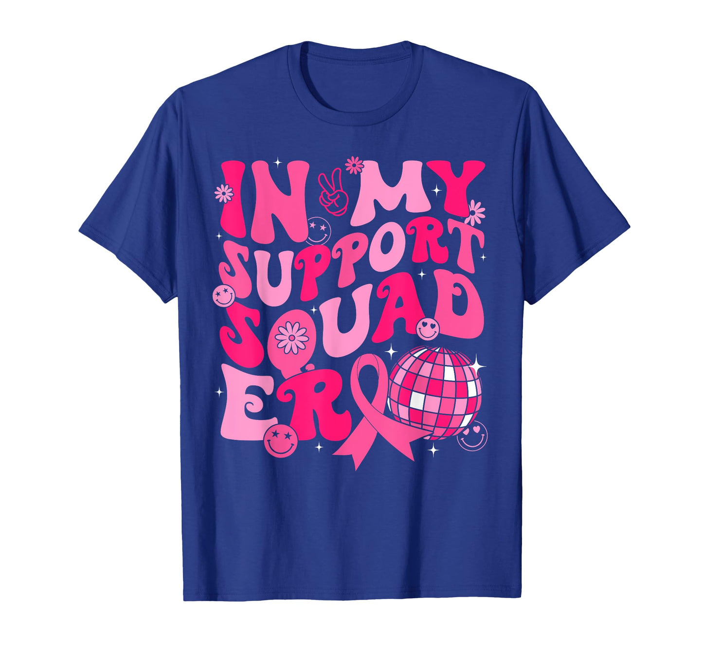 In My Support Squad Era Groovy Breast Cancer Awareness T-Shirt
