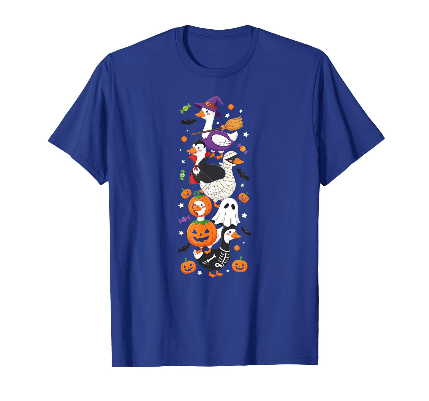 Funny Goose Witch Vampire Ghost Halloween Kids Mens Womens T-Shirt