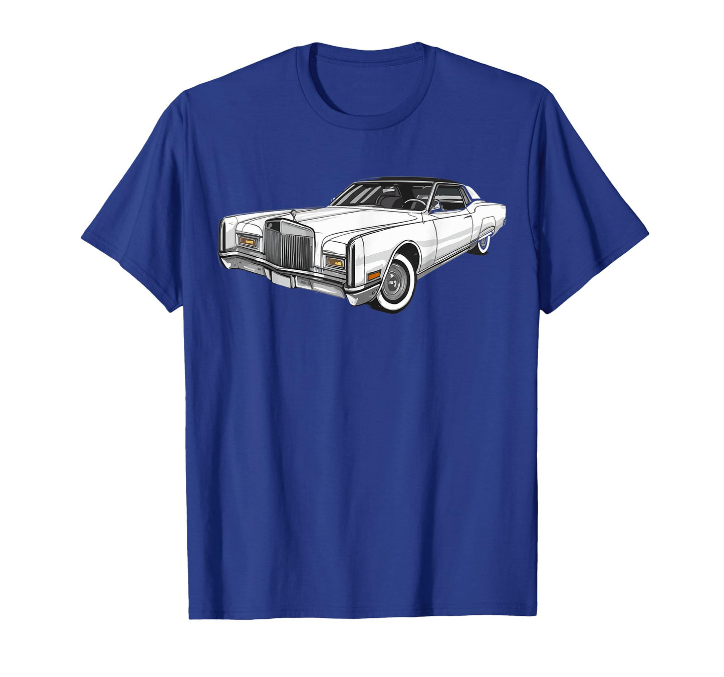 Classic Car 1967 vintage Lincoln Continental outline graphic (white) T-Shirt, Small, Black