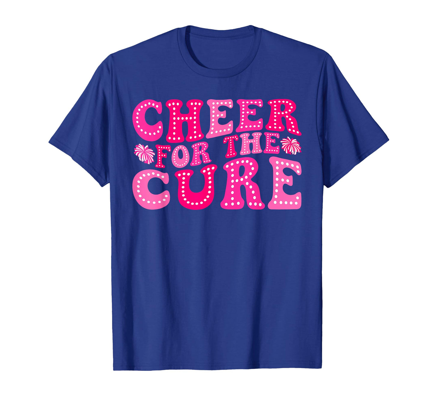 Cheer For The Cure Retro Breast Cancer Awareness Cheerleader T-Shirt