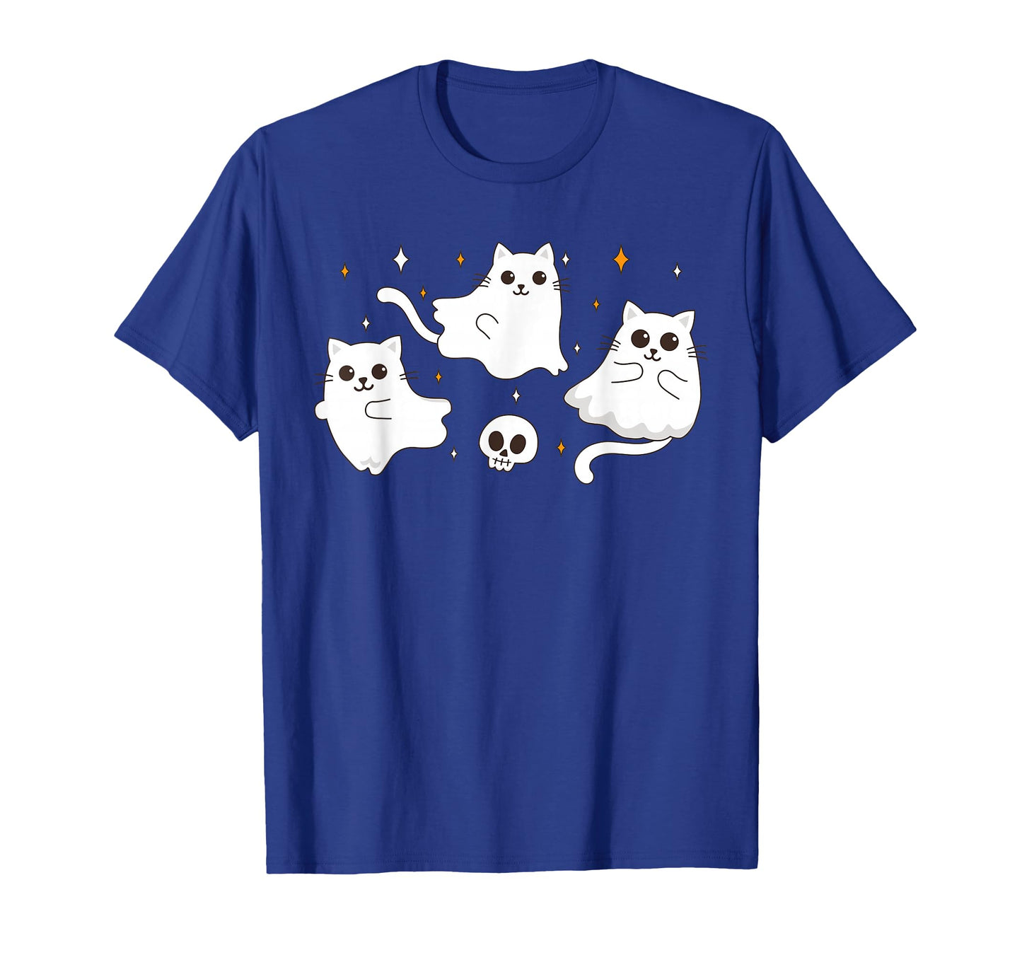 Spooky Cat Ghost Boo Halloween Girls Kids Women T-Shirt