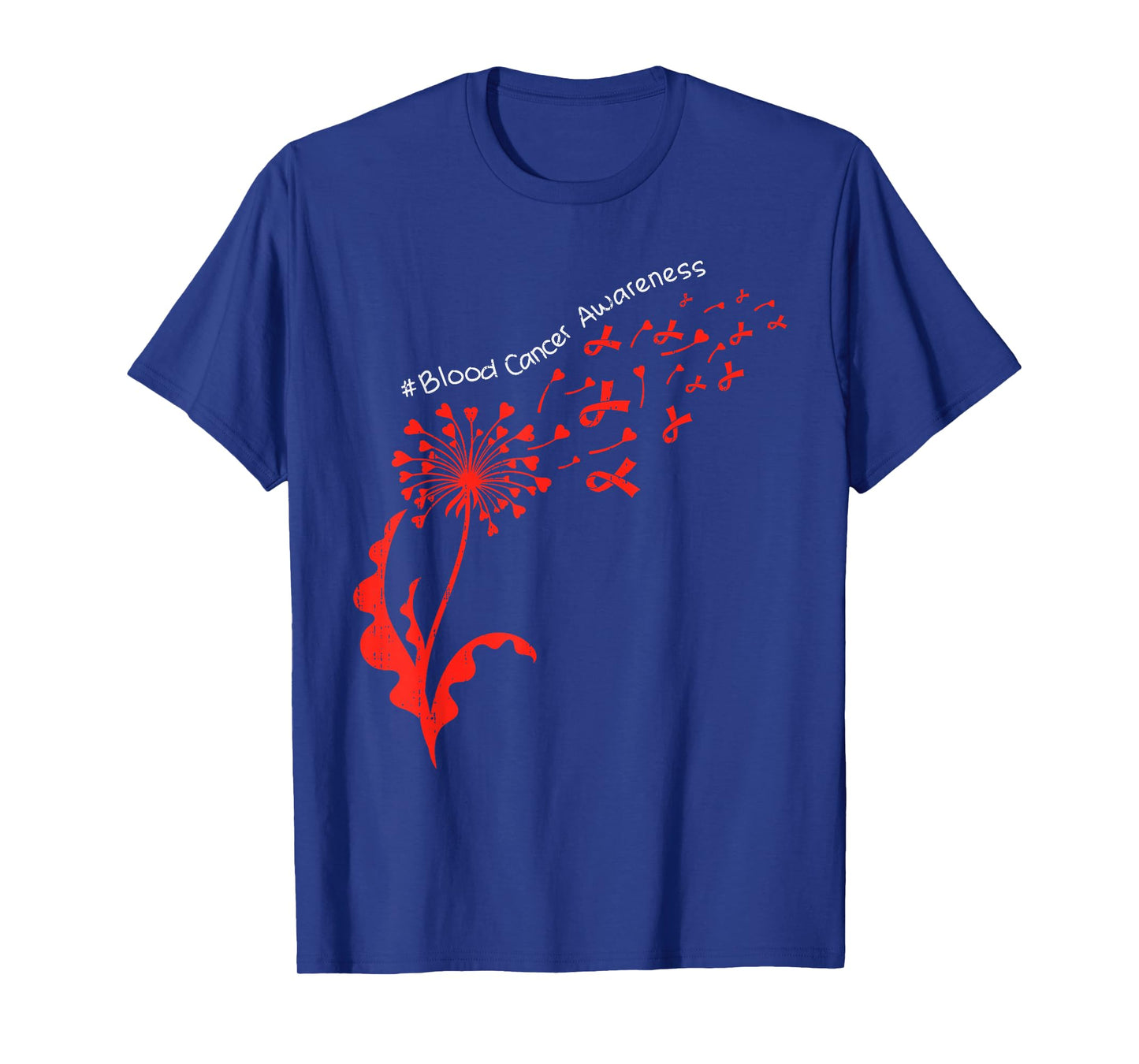 Dandelion Blood Cancer Awareness Ribbon Red Support T-Shirt