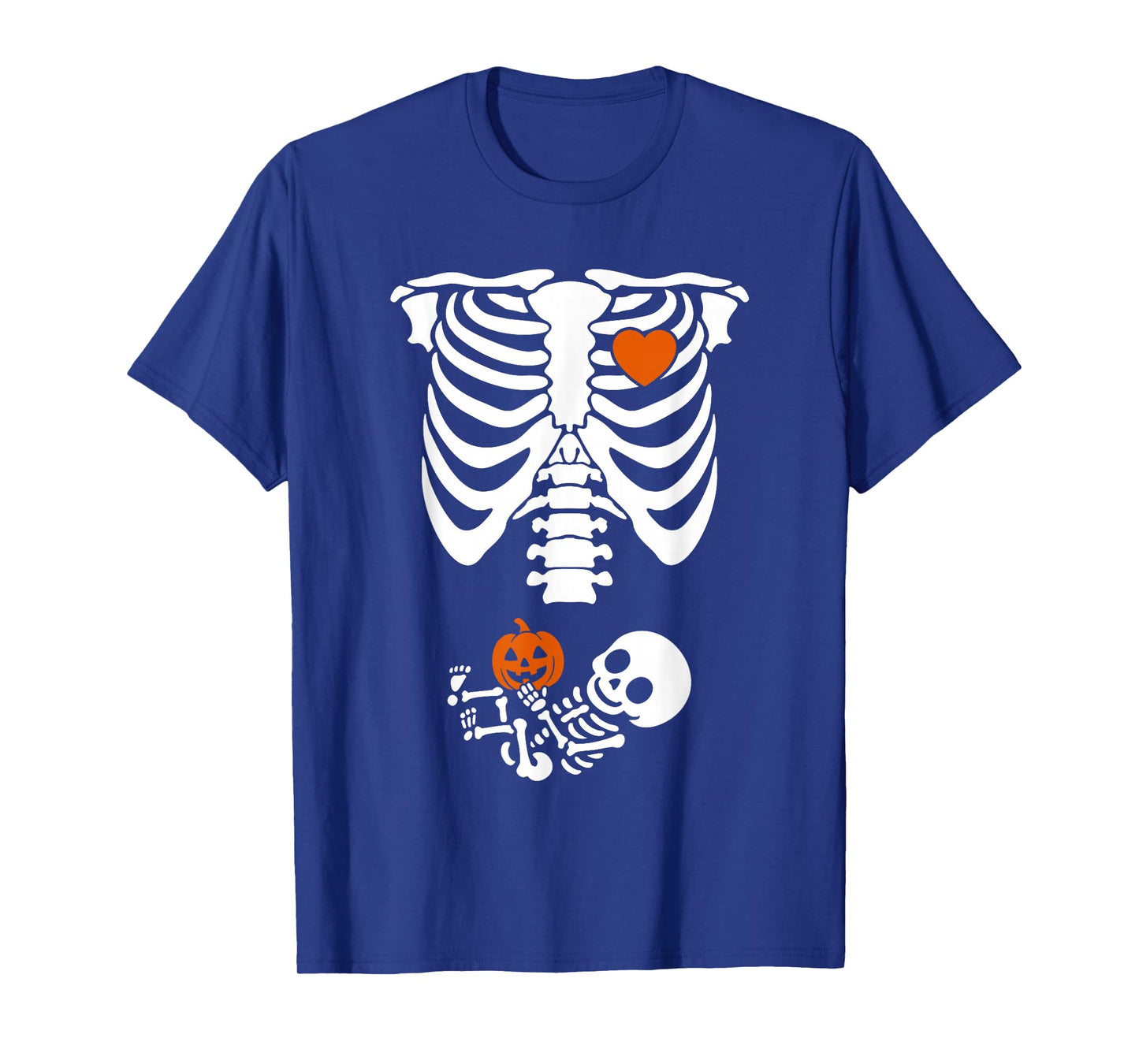 Skeleton Pregnancy Halloween Design with Baby Pumpkin T-Shirt