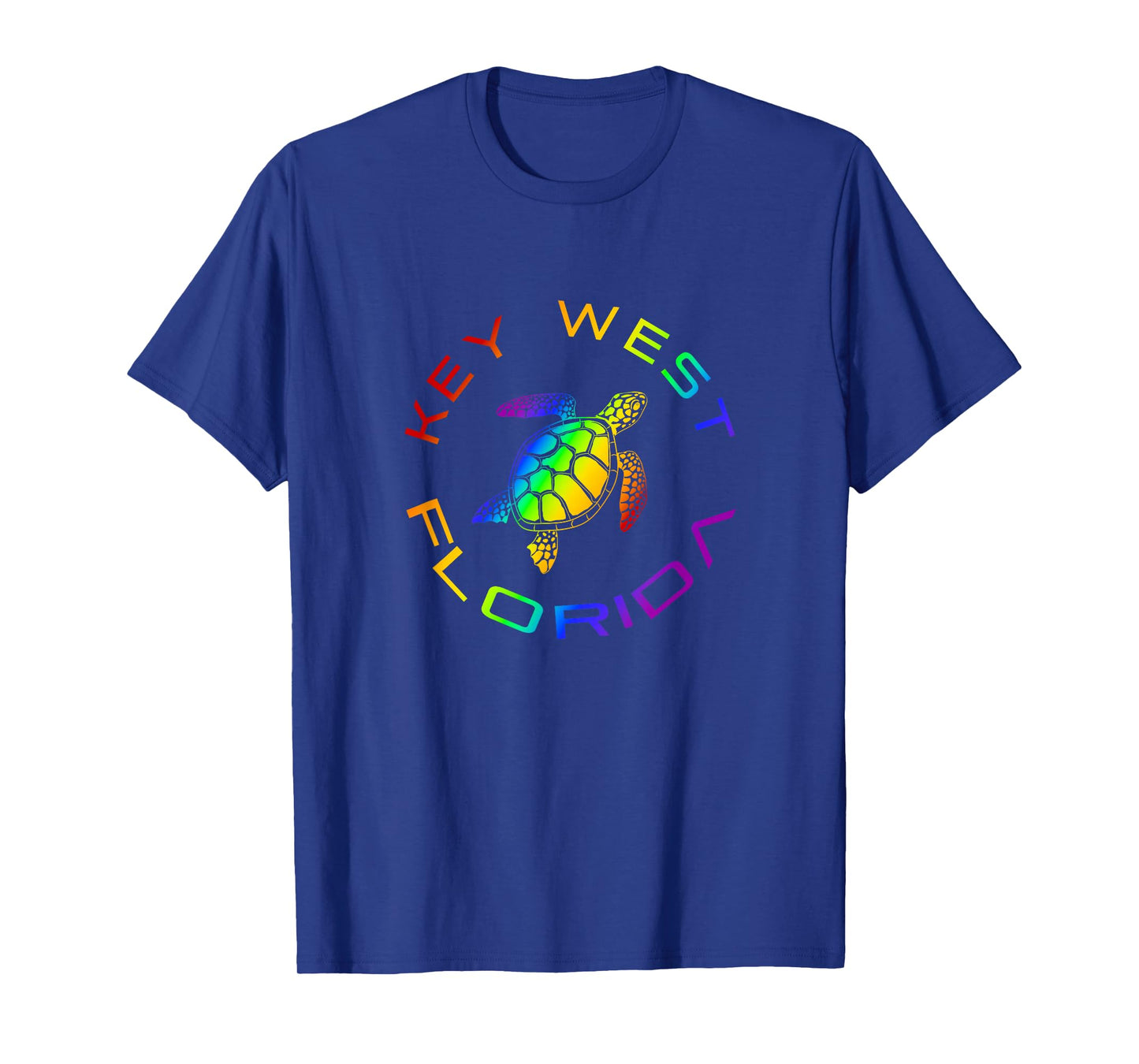 Florida Key West Rainbow Sea Turtle Stylish Beach T-Shirt
