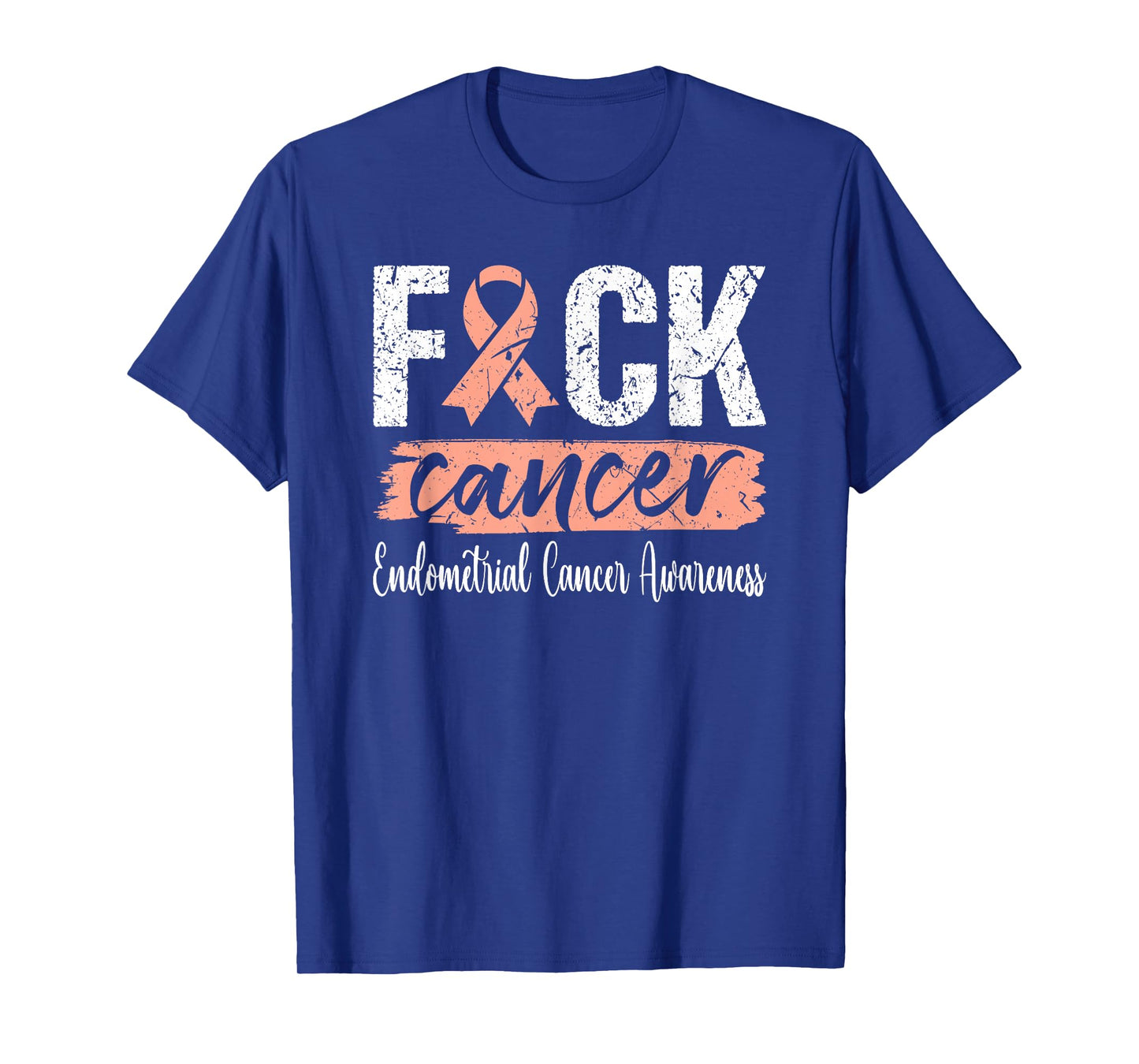 Endometrial Cancer Peach Ribbon Uterine Fuck Cancer T-Shirt