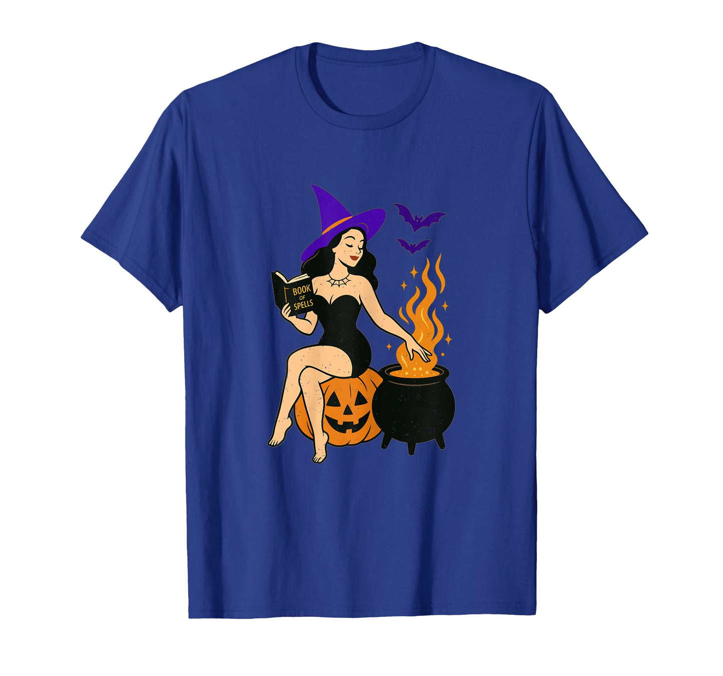 Witch Pumpkin Halloween Spells Spooky Season Women T-Shirt