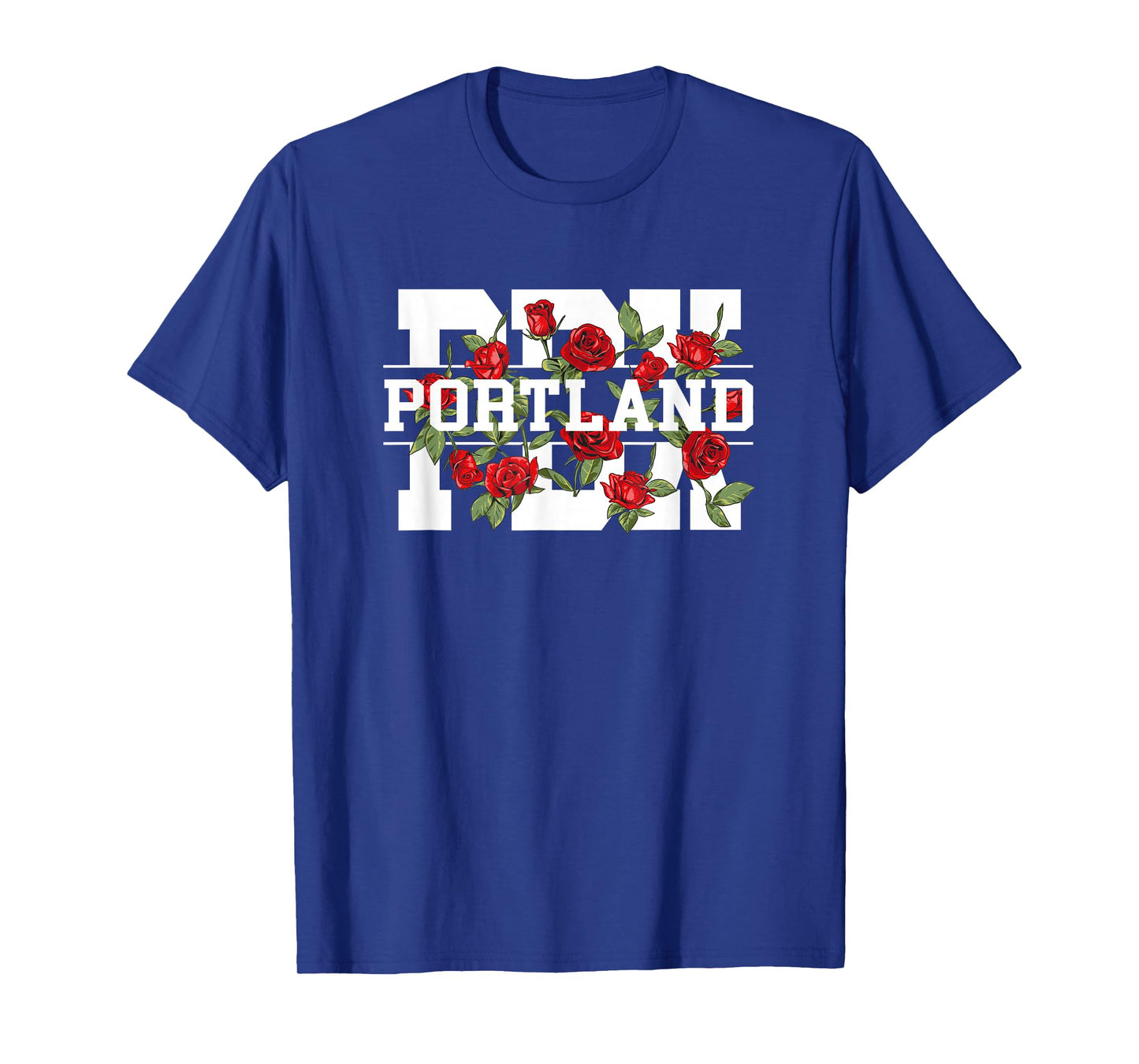 PDX Portland Oregon Typography With Red Roses T-Shirt